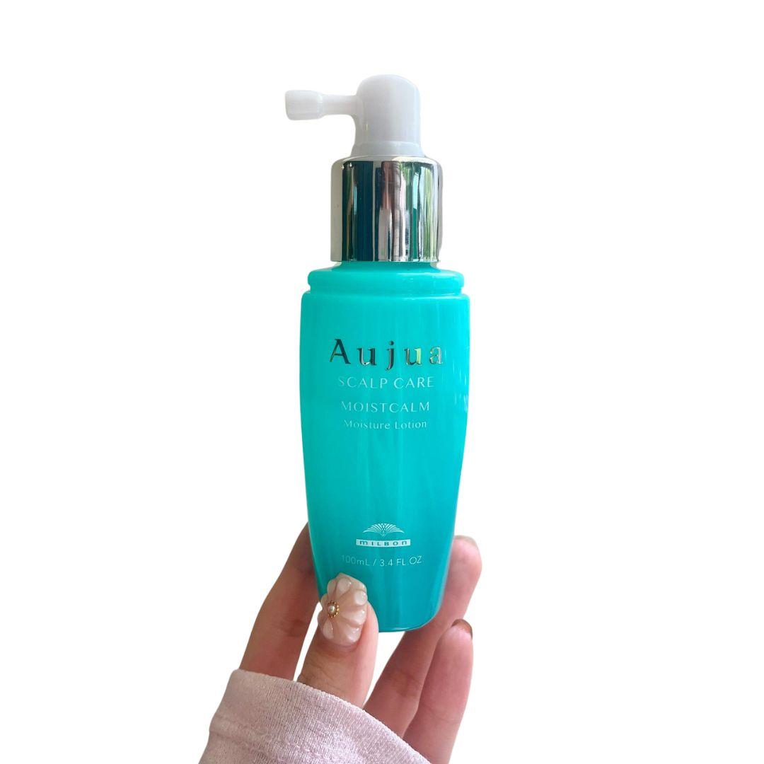Aujua Moist Calm Moisture Hair Lotion for Dry & Itchy Scalp - 100ml Hydrating Scalp Treatment for Dandruff Relief & Hair Care - Perfect for Daily Use at Home or Salon