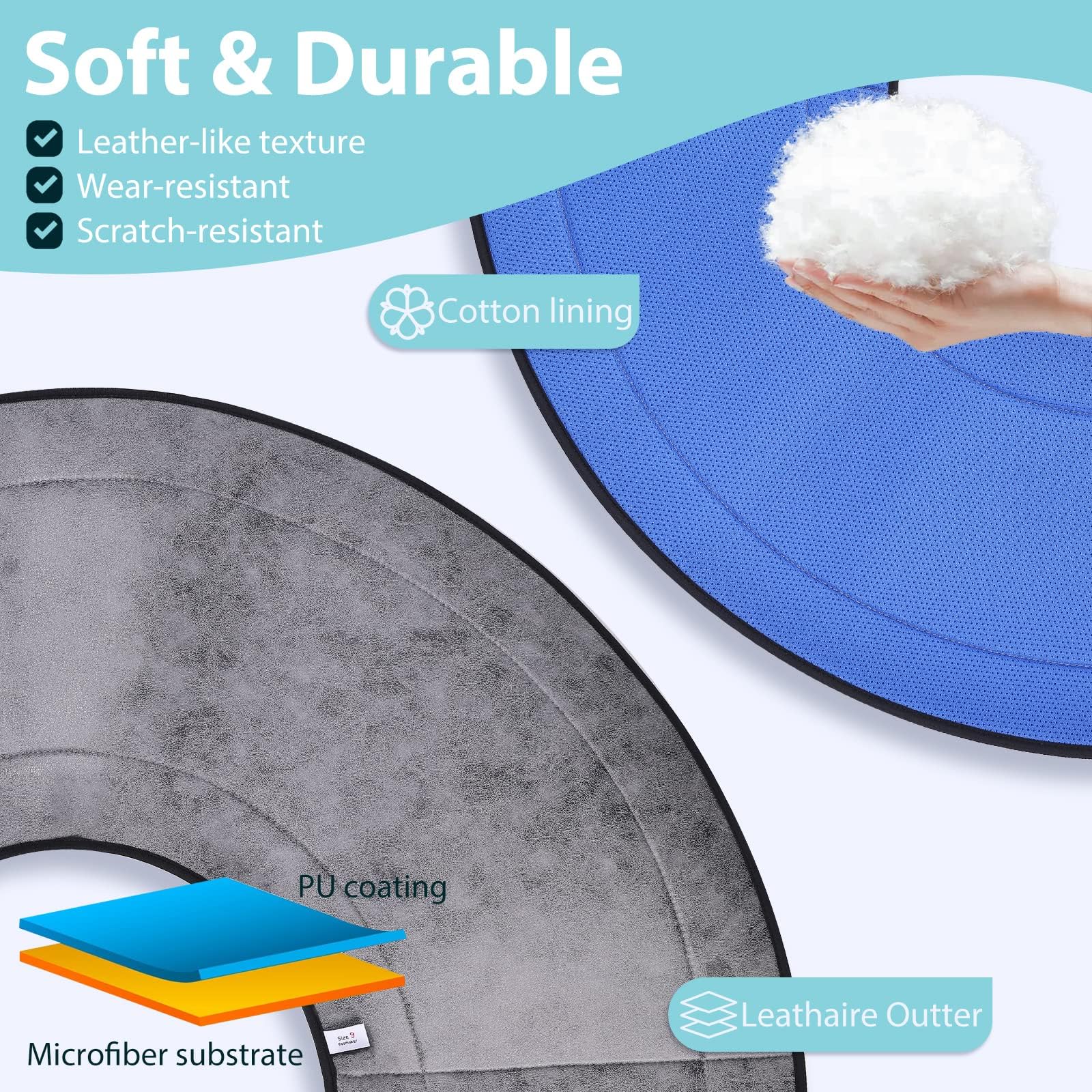Soft Recovery Cone Collar for Small, Medium & Large Dogs & Cats - Post-Surgery Protective E-Collar to Prevent Licking & Scratching (Adjustable 9.25-10.75