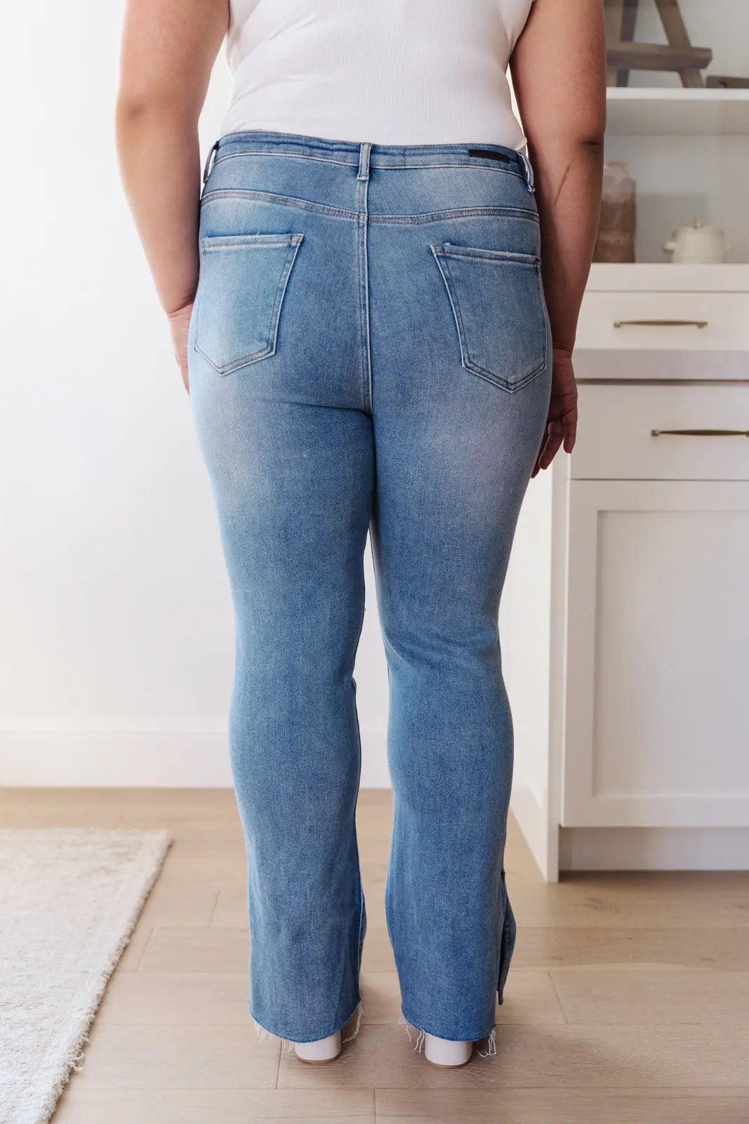 Jody Slim Flare Side Slit Jeans for Women - High Waisted Stretch Denim Pants with Side Slits | Perfect for Casual Outfits, Date Nights & Street Style
