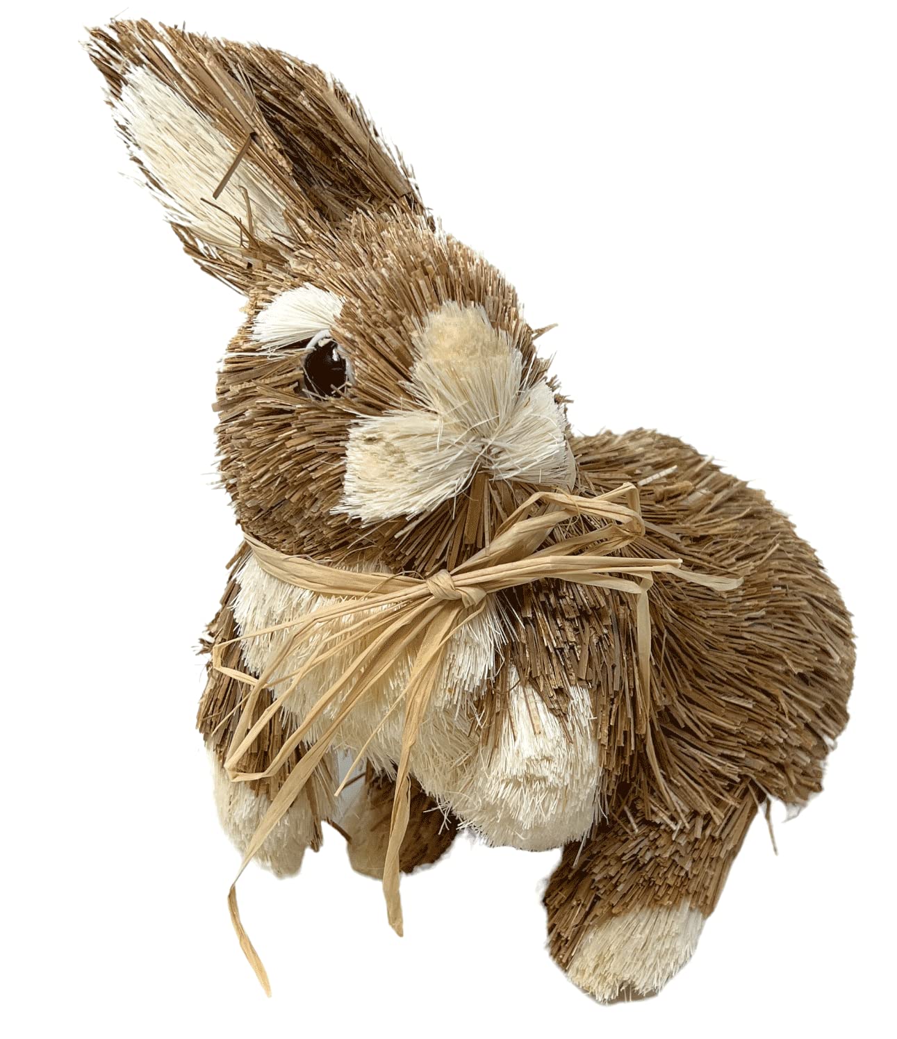 Northeast Home Goods 6.5-Inch Brown Sisal Easter Bunny Figurine - Handmade Spring Home Decor, Table Centerpiece for Easter, Farmhouse & Rustic Interior Design
