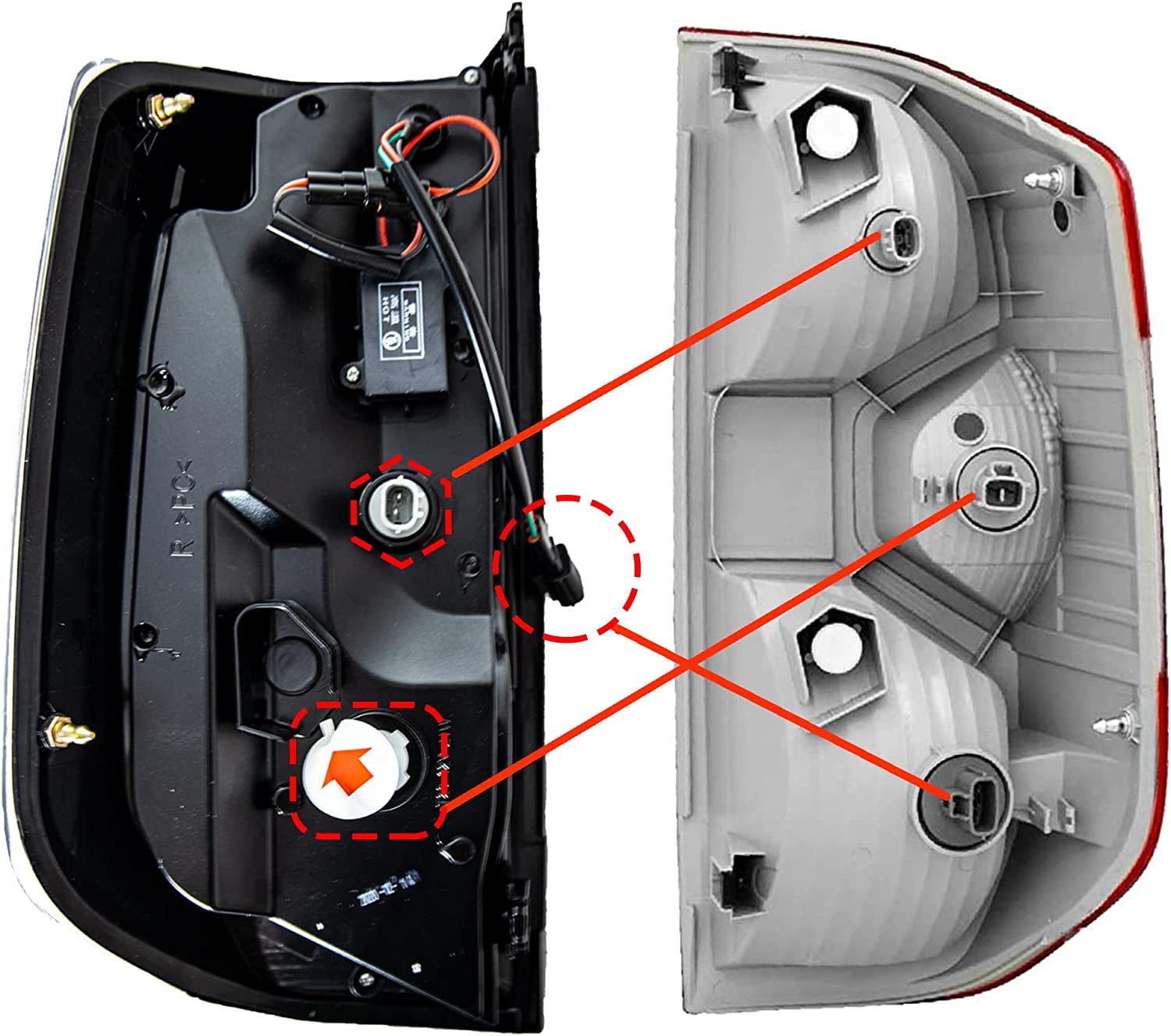 **AUTOWIKI LED Tail Lights for 2014-2022 Toyota Tundra - Glossy Black & Clear Tail Lamp Replacement (1 Set) - Perfect for Night Driving & Enhanced Safety**