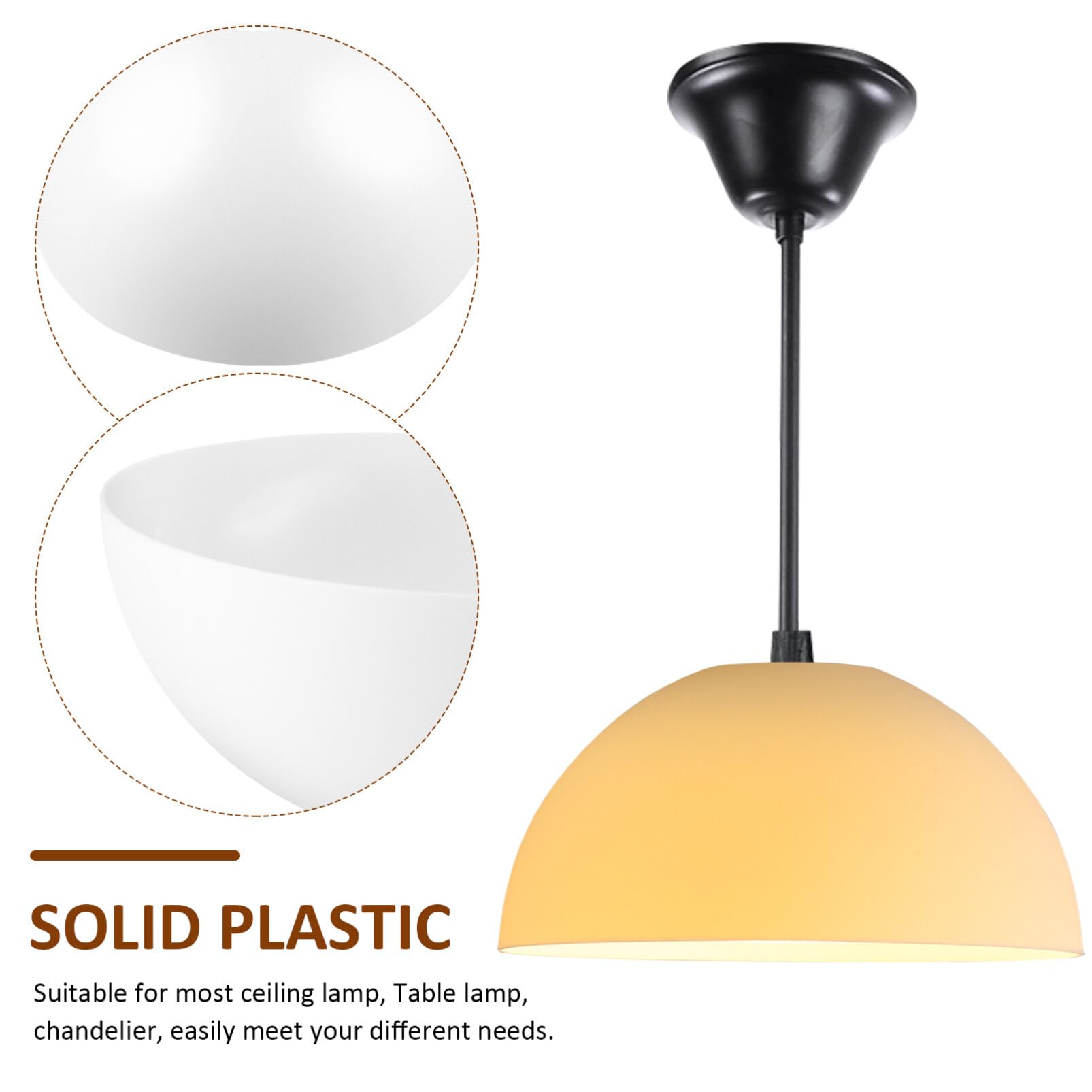 Uonlytech 4-Pack White Plastic Torchiere Floor Lamp Shades - Replacement Bowl Lampshade Covers for Living Room, Bedroom & Office Lighting Decor