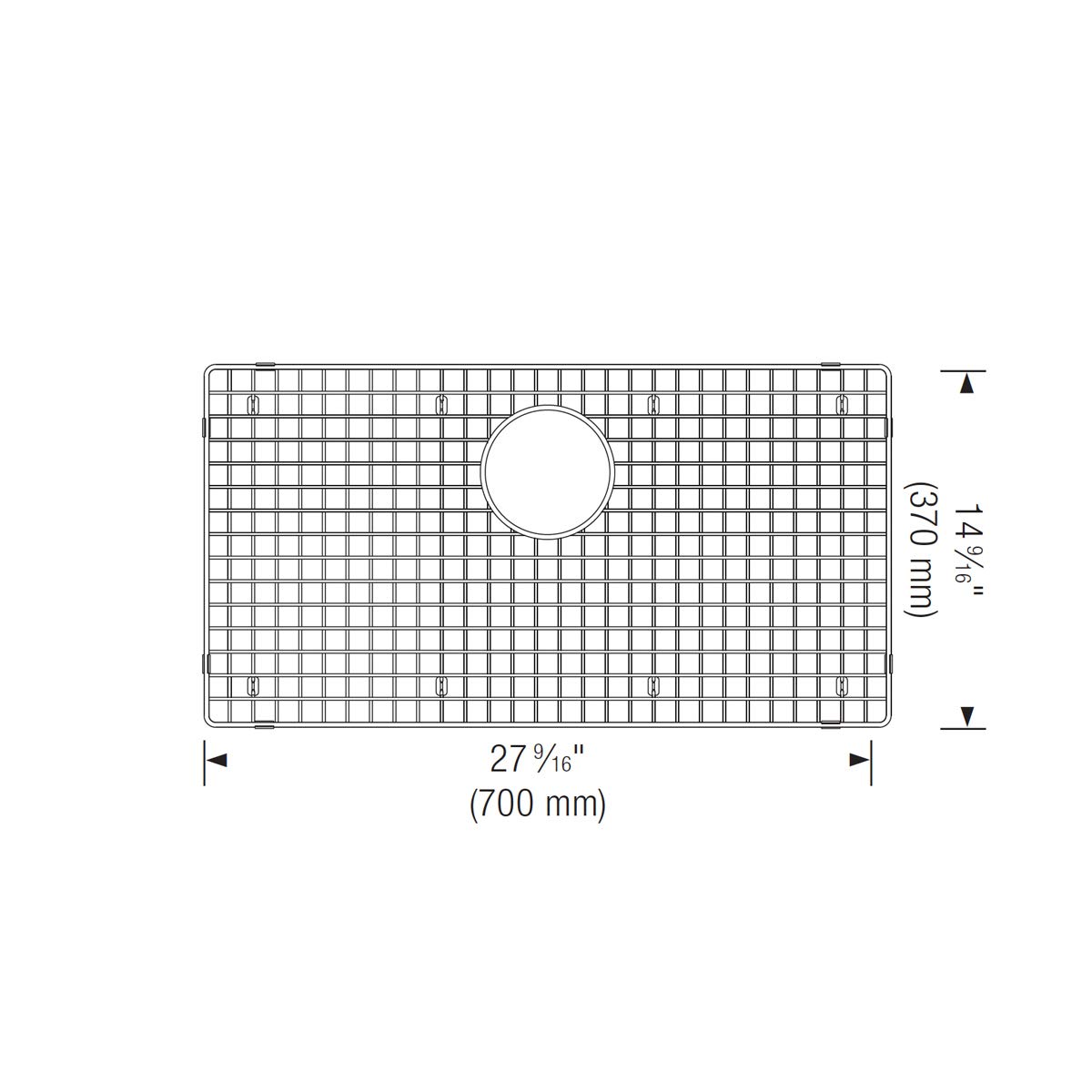 BLANCO 221206 PRECIS Super Single Stainless Steel Kitchen Sink Grid - Perfect for Modern Home Kitchens & Food Prep Areas