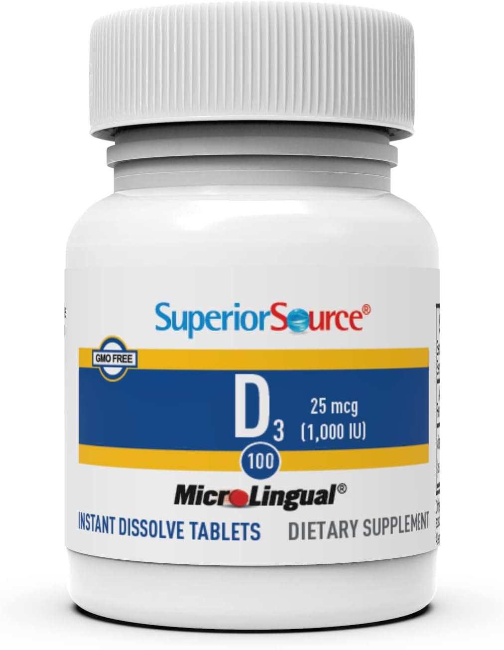 Superior Source Vitamin D3 1000 IU Sublingual Tablets - Immune Support, Brain & Nervous System Health - Enhances Calcium Absorption for Strong Bones & Teeth - Bariatric Friendly - 100 Fast Dissolving Tablets - Perfect for Daily Wellness, Post-Surgery Recovery & Immune Boosting