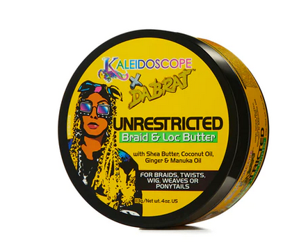 KALEIDOSCOPE X DABRAT Unrestricted Braid & Loc Butter 4oz - Natural Hair Moisturizer for Braids, Dreadlocks & Twists - Perfect for Daily Hair Care & Styling