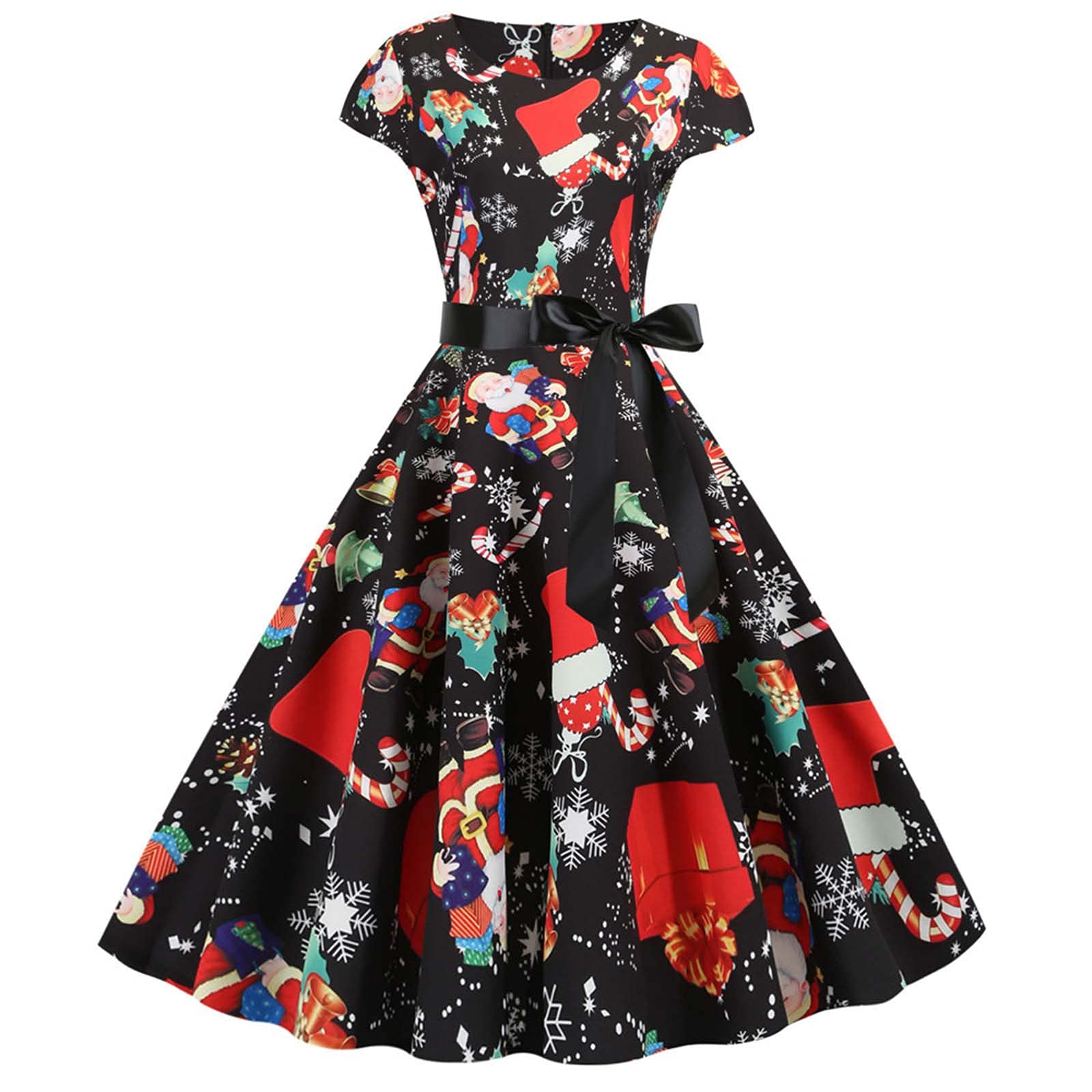 Elegant Vintage Christmas Party Dresses for Women 2021 - A-Line Swing Cocktail Dress for Holiday Gatherings, Xmas Dinner & Festive Celebrations