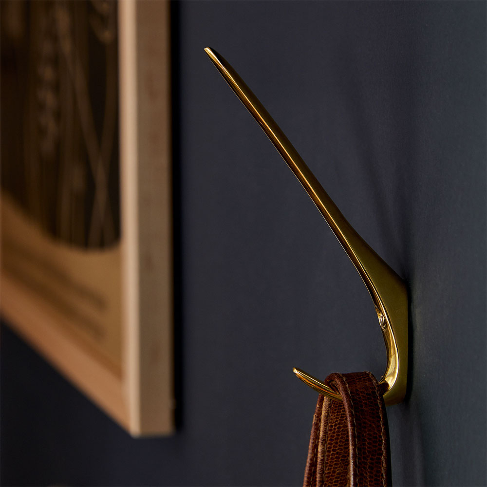 Premium Brass Single Hook - Heavy Duty Wall Hanger for Keys, Hats & Coats | Perfect for Entryway, Bathroom & Closet Organization