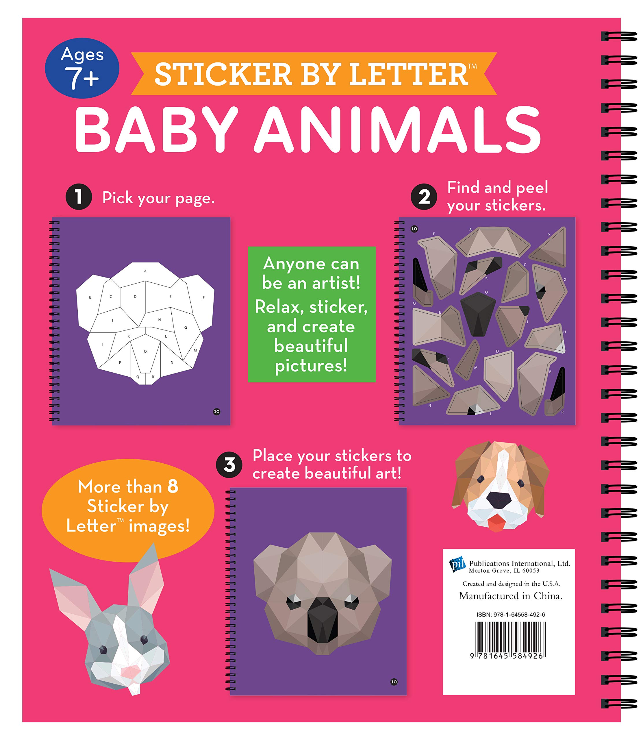 Brain Games - Sticker by Letter: Baby Animals - Fun Learning Activity for Kids - Perfect for Preschool Education & Travel Entertainment