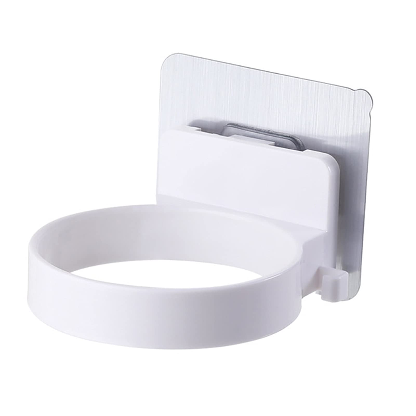 Wall-Mounted Hair Dryer Holder Organizer - ABS Bathroom Shelf for Hairdryer Storage - White - Perfect for Small Bathrooms, Salons & Home Organization