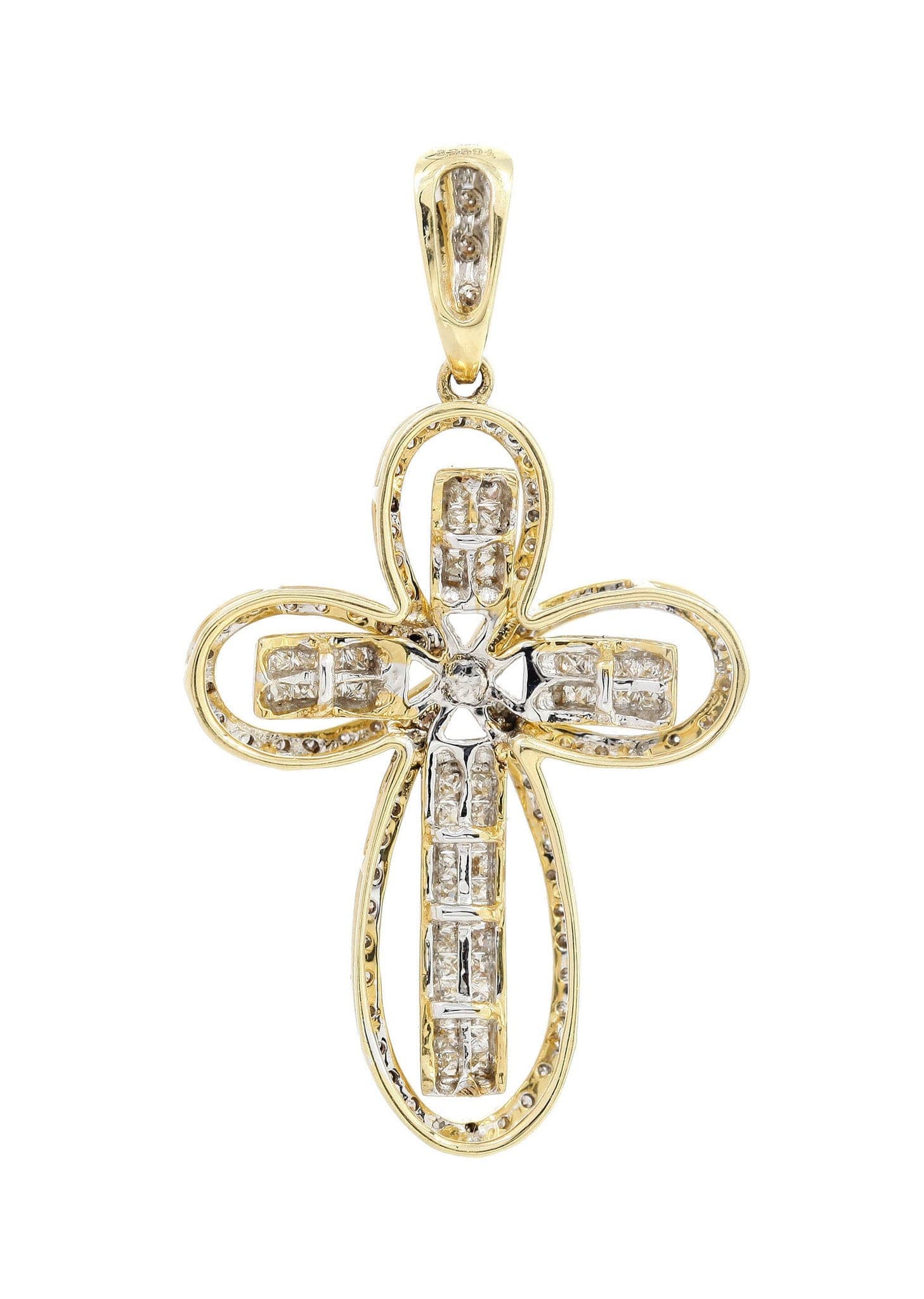 1.3 Carat Diamond Cross Pendant Necklace - 5.29 Grams | 14K White Gold | Elegant Religious Jewelry for Women | Perfect for Baptism, Confirmation & Special Occasions