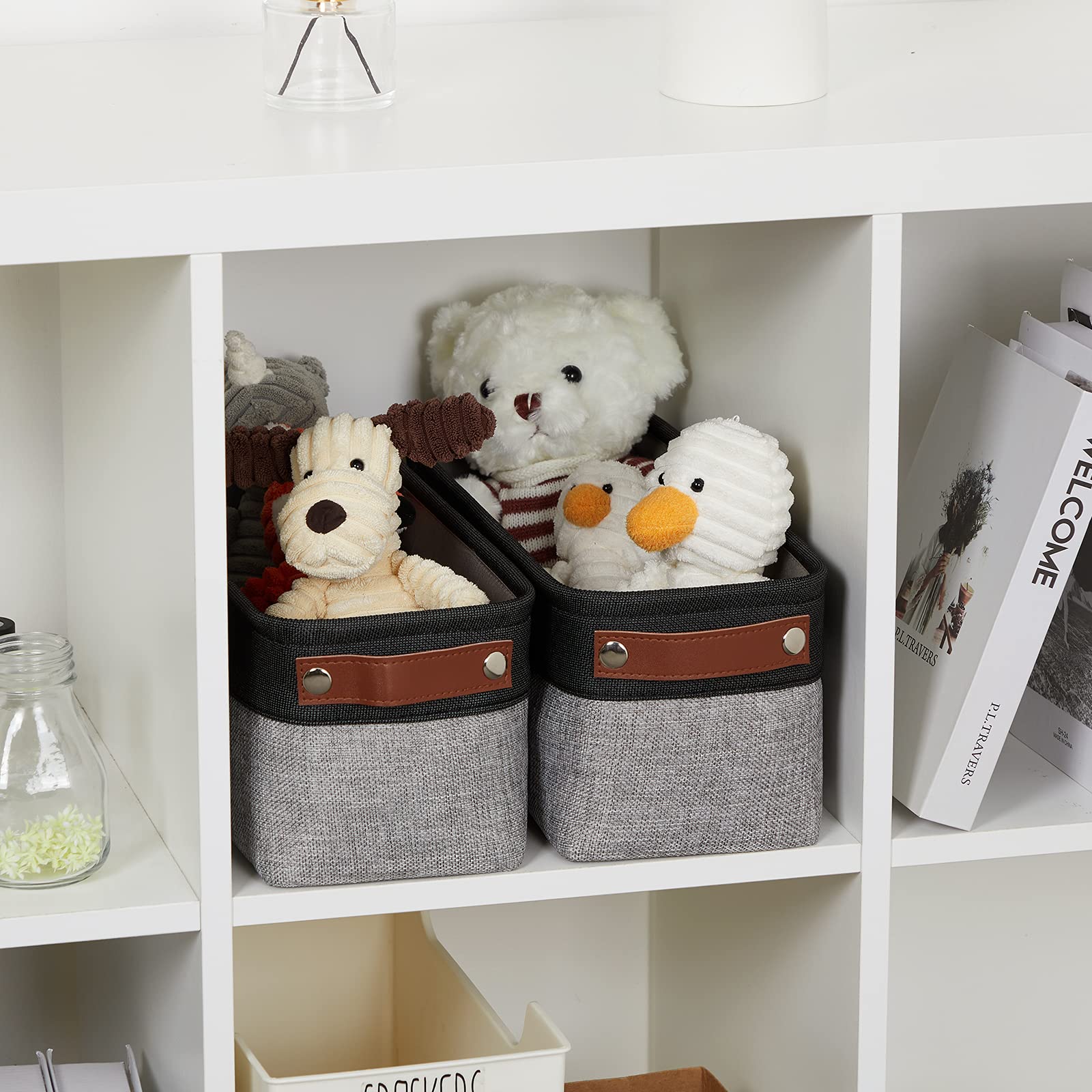DULLEMELO 2-Pack Small Bathroom Storage Baskets - 15