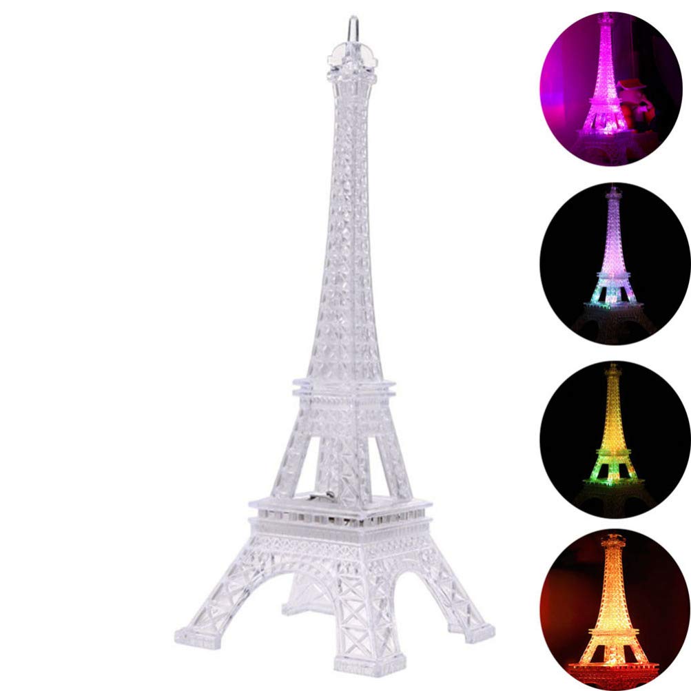 iFundom Eiffel Tower LED Night Light - 16 Color Changing Flashing Desk Lamp with Remote Control | Romantic Bedroom Decor, Holiday Gift & Party Centerpiece for Home, Wedding, Christmas Decorations