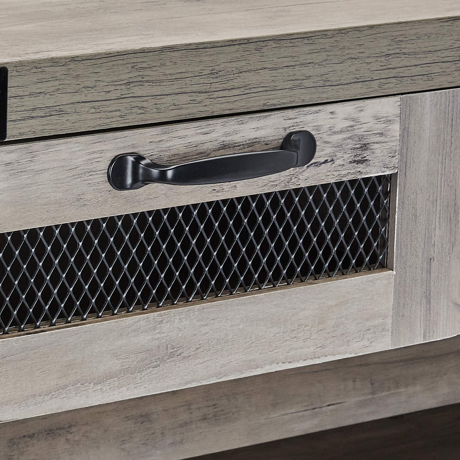 Industrial Style Grey Wash Entryway Table with Drawer - Perfect for Small Spaces, Hallway Decor & Entryway Organization