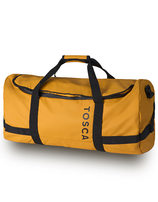 TOSCA Delta TCA973 Waterproof Barrel Duffle Bag - Yellow, Large Travel Duffel for Gym, Sports, Camping & Weekend Getaways