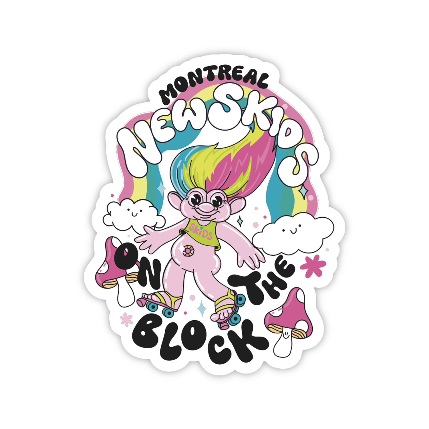 SKIDS TROLLS 3.5 Inch Vinyl Stickers - Waterproof Decals for Laptops, Water Bottles & DIY Crafts - Fun Cartoon Character Stickers for Kids & Adults