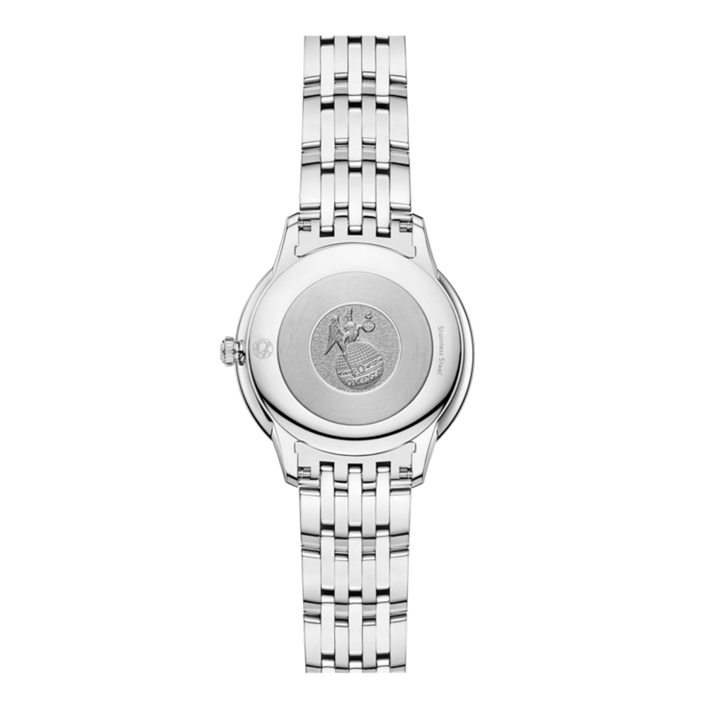 Luxury De Ville Prestige Diamonds Quartz Watch 30mm Blue Dial with Stainless Steel Bracelet - Perfect for Formal Events & Business Occasions
