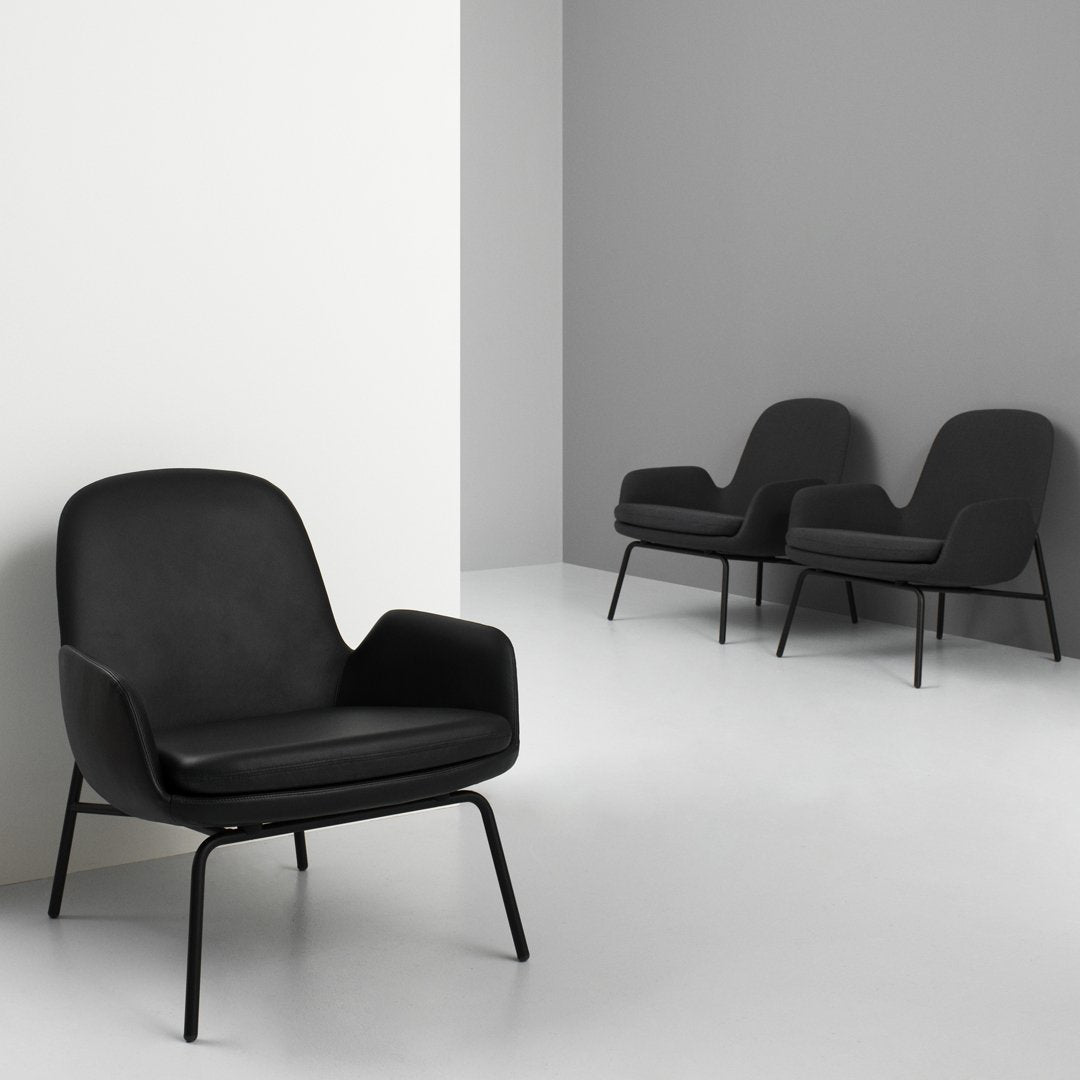 Modern Era Lounge Chair - Low Profile Mid Century Design for Living Room, Bedroom & Office - Comfortable Relaxing Armchair with Wooden Legs