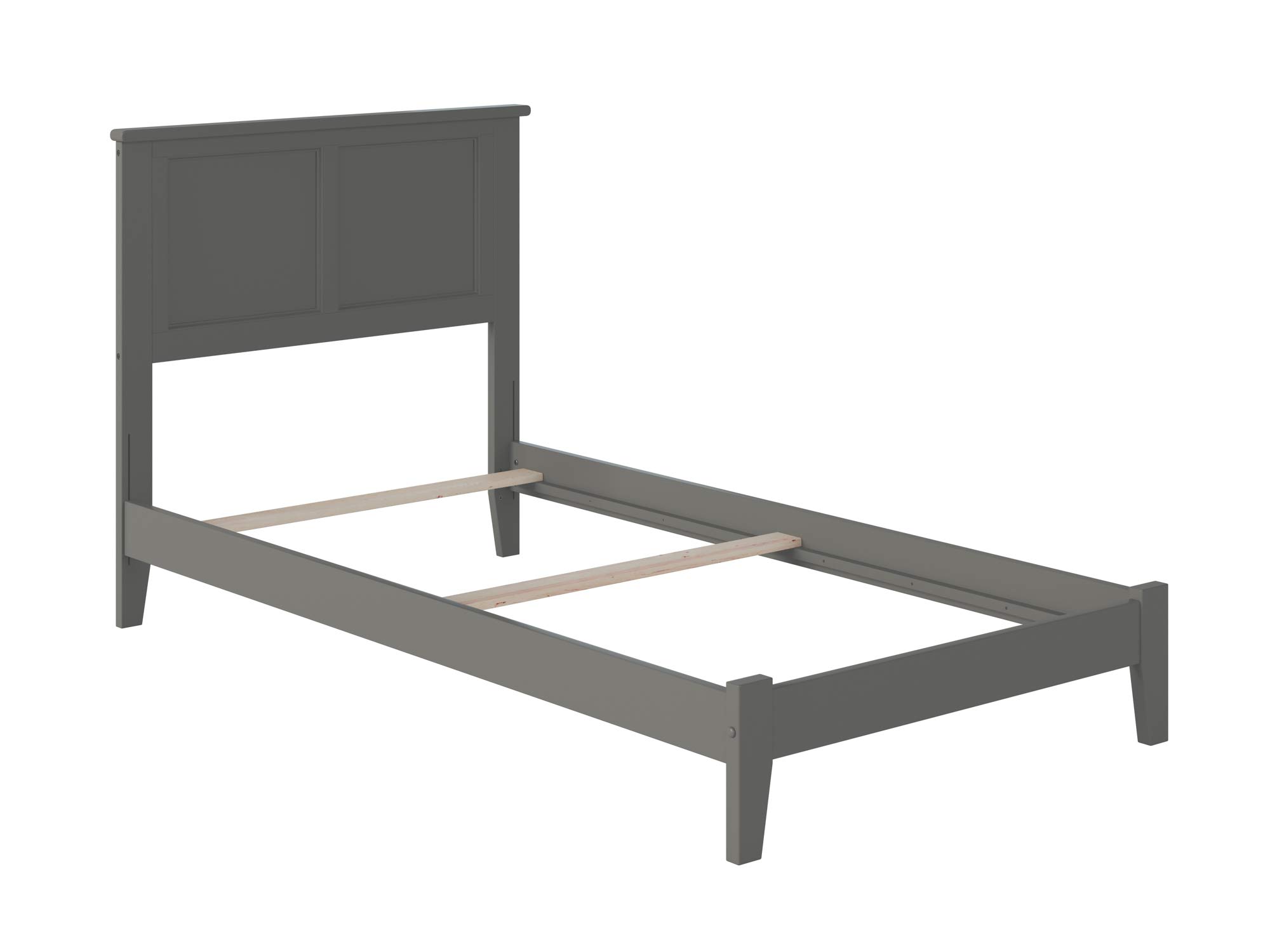 AFI Madison Twin Size Foundation Bed Frame with USB Charging Ports, Grey - Perfect for Small Bedrooms, Guest Rooms & Kids' Rooms
