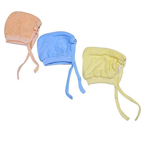 Gilli Shopee Newborn Baby Soft Cotton Caps with Tai Knot and Bonnet - Breathable & Comfortable Infant Hats for Newborns 0-3 Months - Perfect for Hospital, Photo Shoots, and Daily Outings