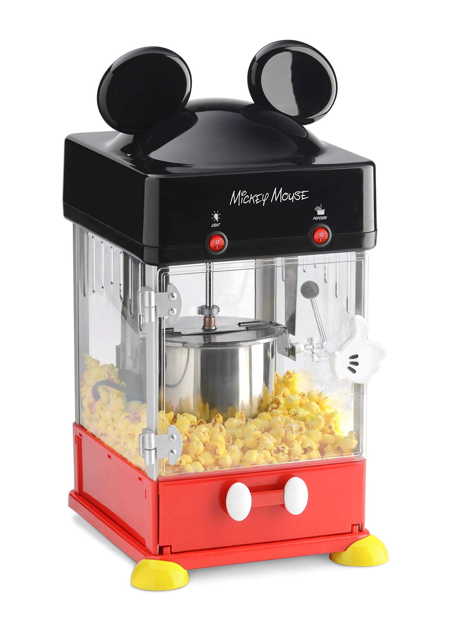 Disney Mickey Mouse Electric Popcorn Maker - Retro Kettle Style Popcorn Popper Machine for Movie Nights, Parties & Family Fun