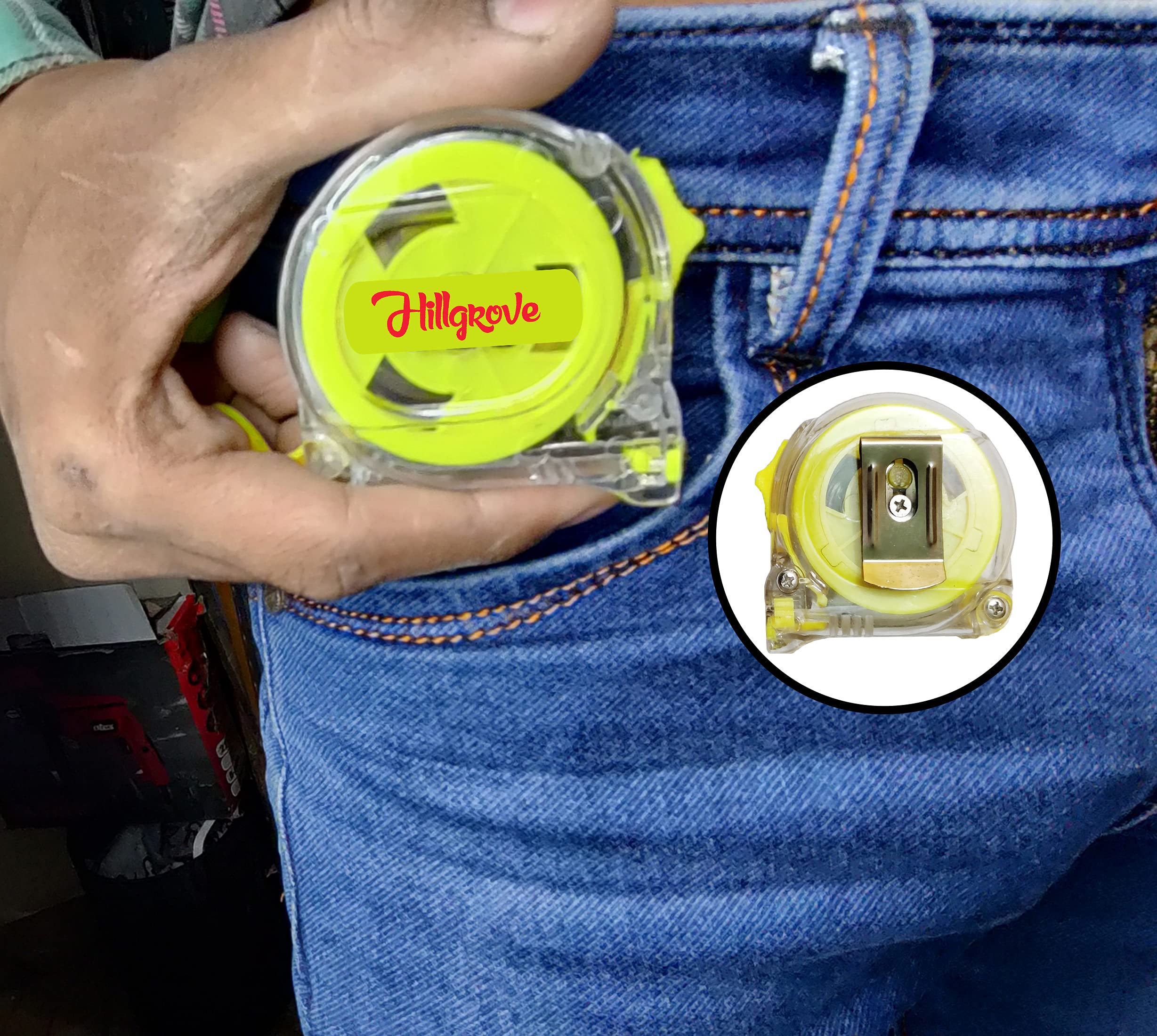 **Hillgrove 5M Auto-Lock Steel Blade Measuring Tape - Accurate & Durable HMT5a (5 Meter) - Perfect for Construction, Carpentry & DIY Projects**
