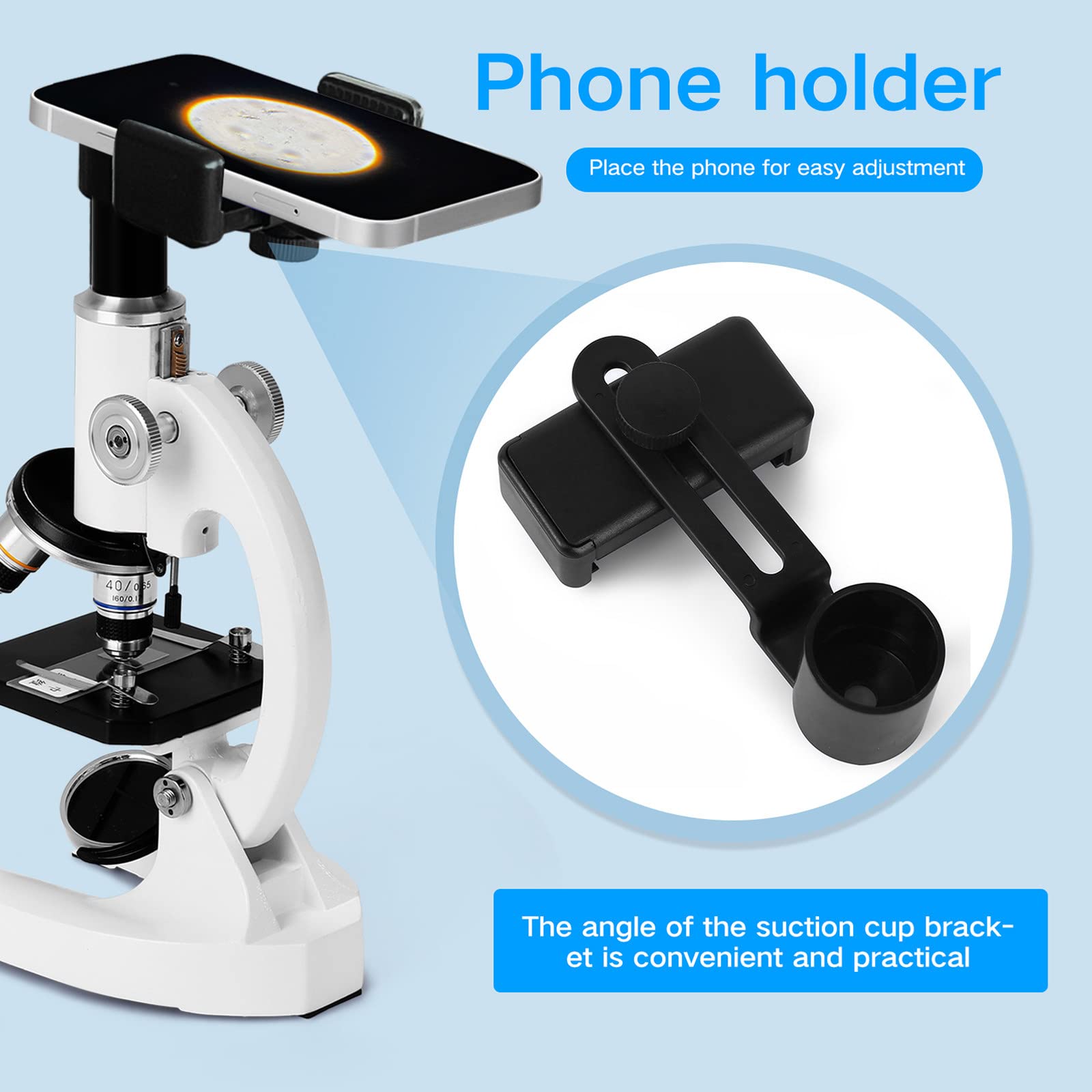 12000X-30000X High Power Monocular Microscope for Kids Science Experiments | Biology Educational Microscope with Phone Adapter | Perfect for Classroom, Home Lab & STEM Learning (18000X Magnification)