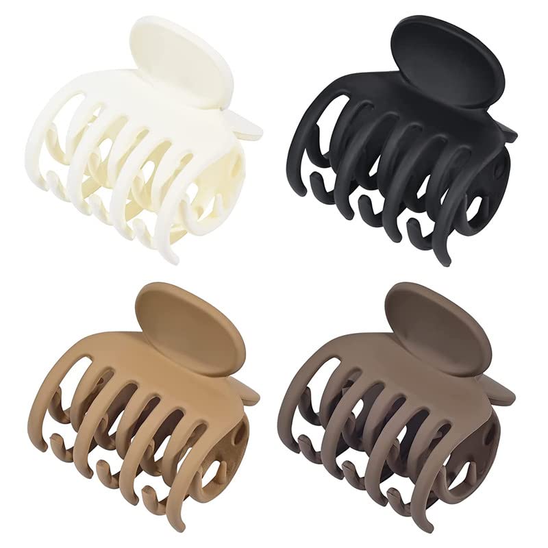 UltraStylistA Double Row Teeth Hair Clips - 4 Pack Small Claw Clips for Thin & Short Hair (1.6