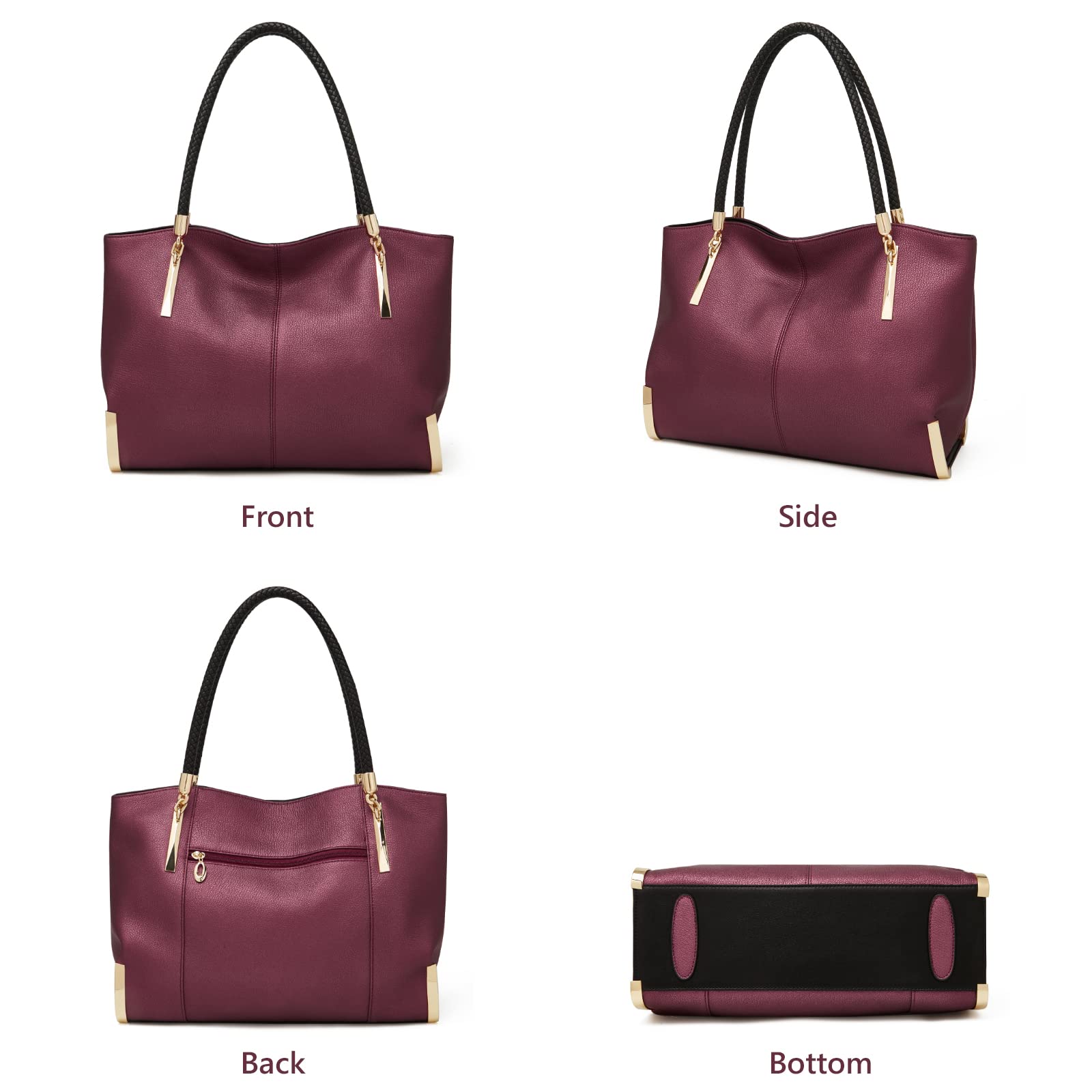 FOXLOVER Large Capacity Tote Bag for Women - Stylish Top Handle Shoulder Purse with Minimalist Design | Perfect for Work, Travel & Everyday Use