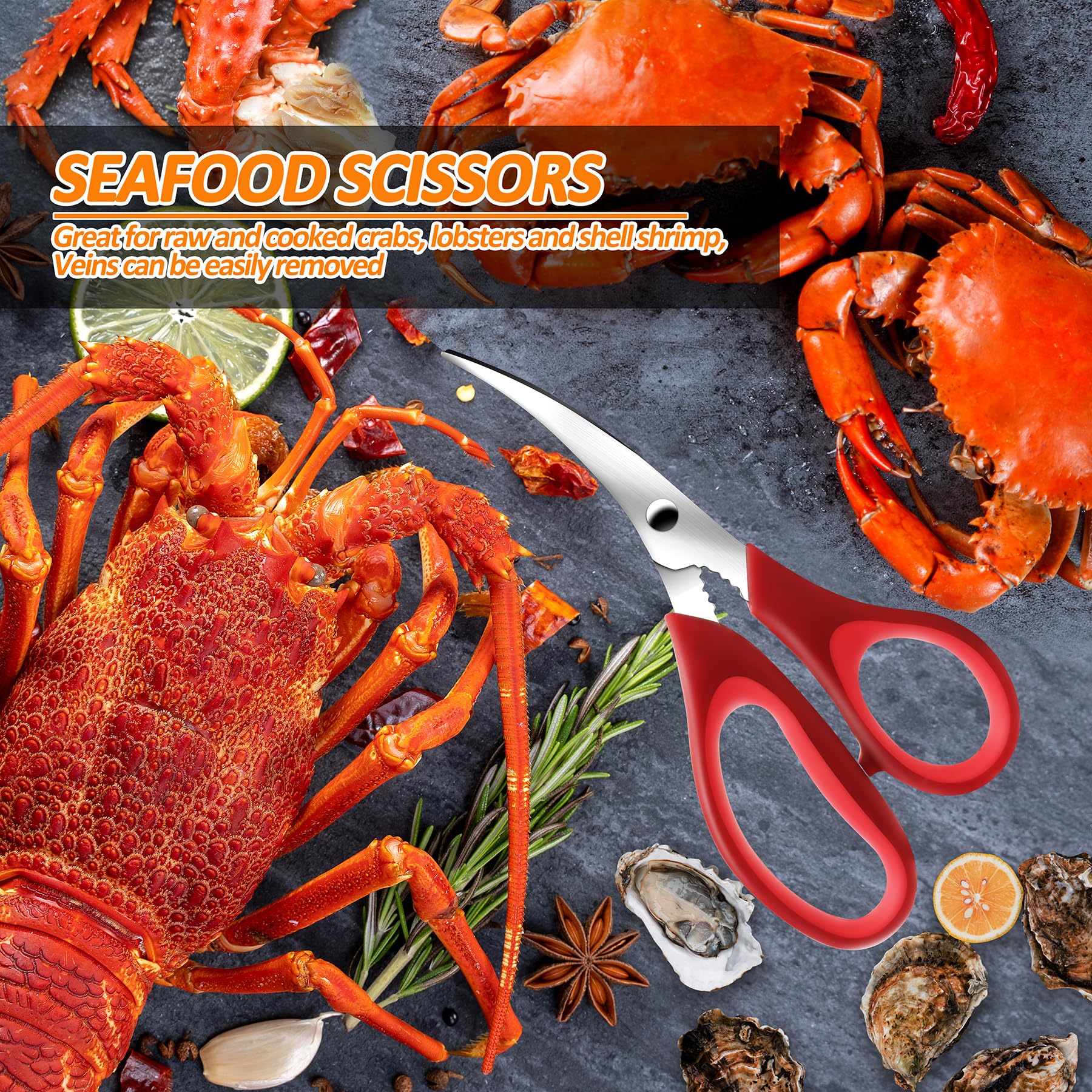 Premium 21-Piece Seafood Cracker & Tool Set - Crab Leg Crackers, Lobster Picks, Shell Scissors & Nut Crackers for Crab, Lobster & Shellfish | Perfect for Seafood Lovers, Dinner Parties & Beachside Feasts