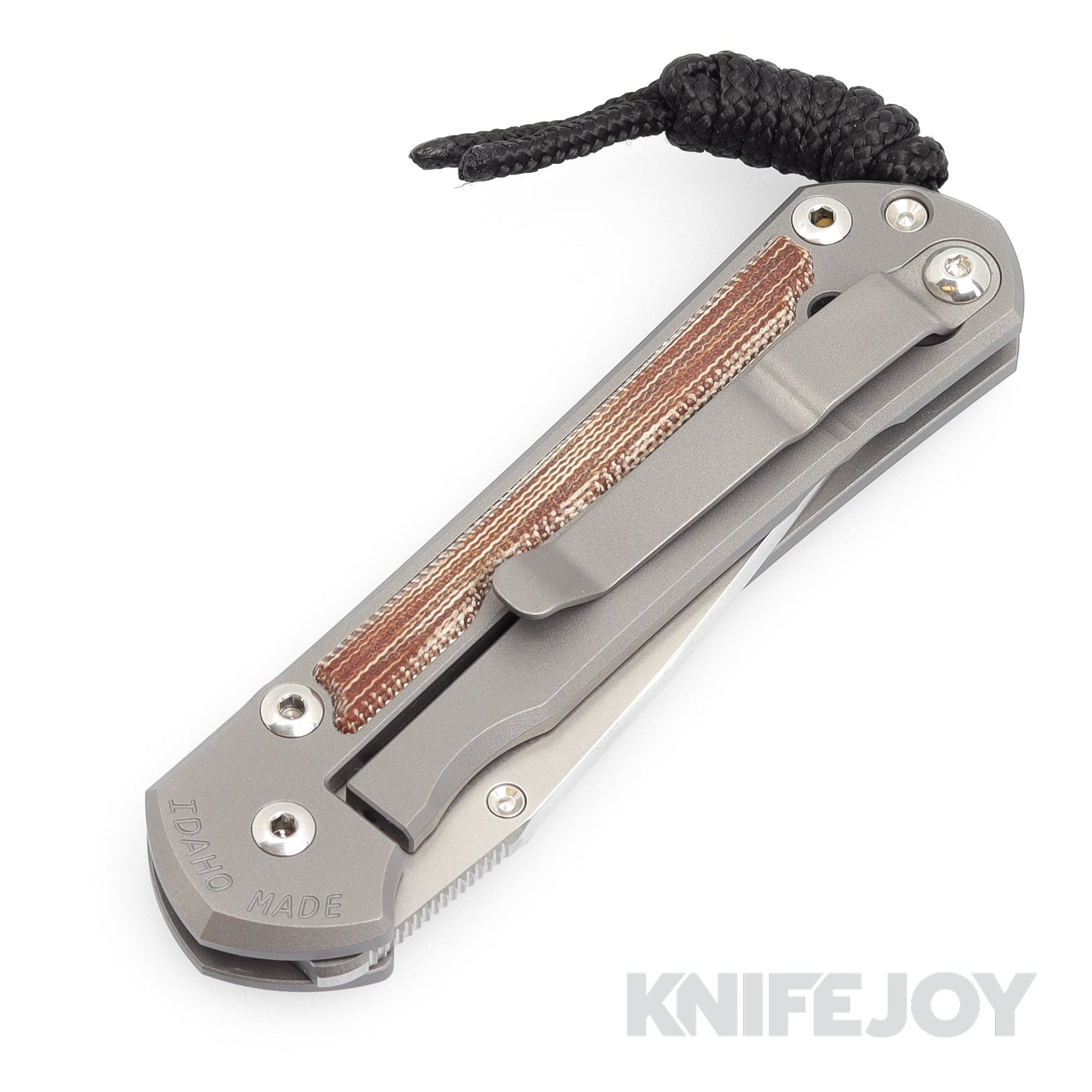 Chris Reeve Knives Small Sebenza 31 Left Hand Folding Knife - Magnacut Drop Point Blade, Glass Blasted Titanium Handles with Natural Canvas Micarta Inlay | EDC, Outdoor, Camping & Survival Tool