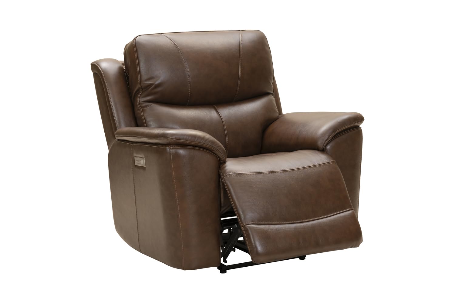 BarcaLounger Kaden Power Recliner with Adjustable Power Headrest & Lumbar Support - Jarod Brown Leather Living Room Chair for Home Theater & Relaxation