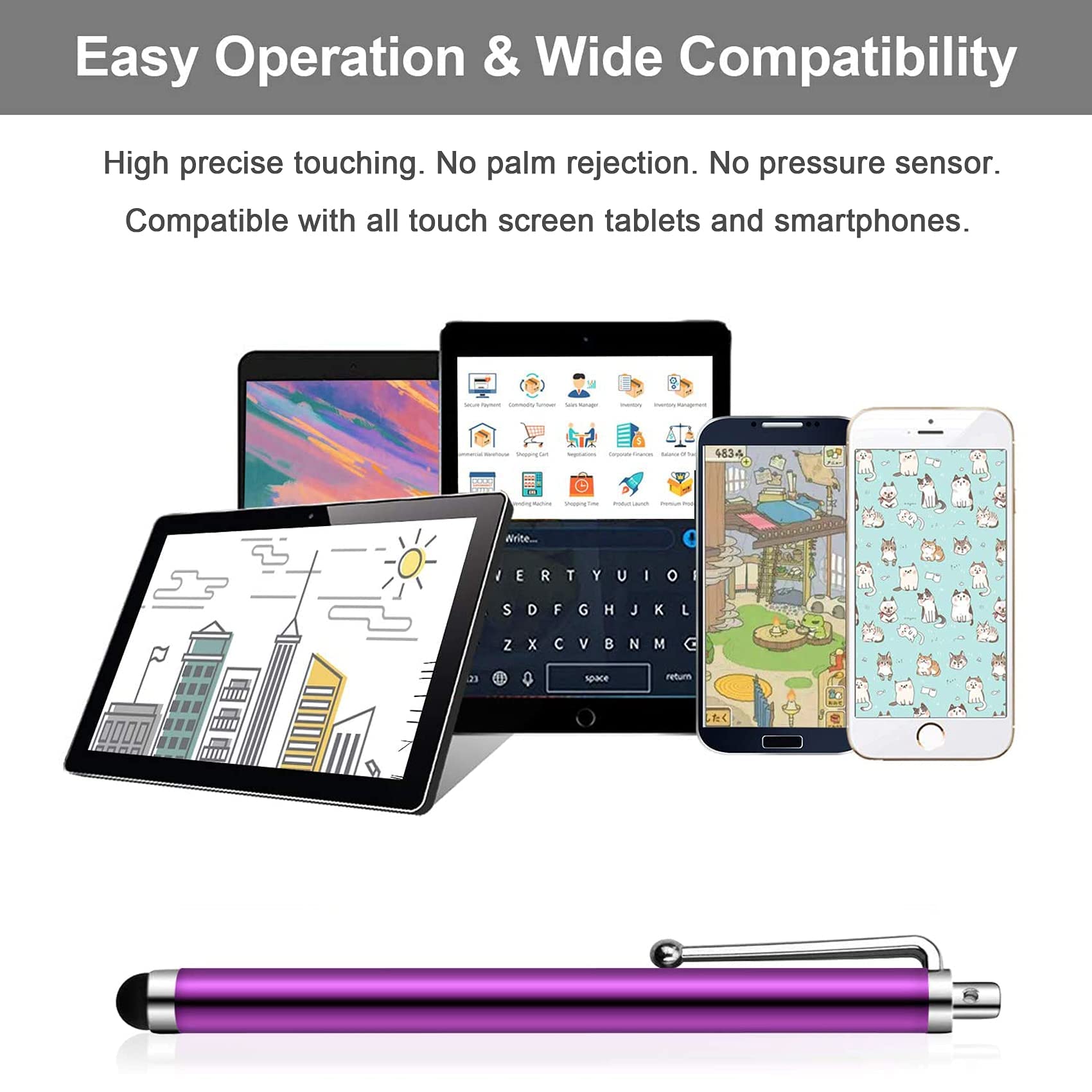 12 Pack Universal Stylus Pens for Touch Screens - Compatible with iPad, iPhone, Tablets & All Smartphones (Multiple Colors) - Perfect for Drawing, Note-Taking & Digital Signatures