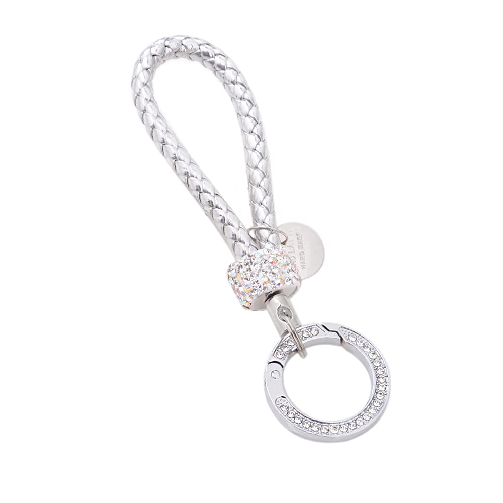 Sparkling Rhinestones Keychains with D-Ring and 3 Key Rings - Stylish Bling Car Keychains for Girls, Perfect for Gifts, Purse Accessories, and Everyday Glam