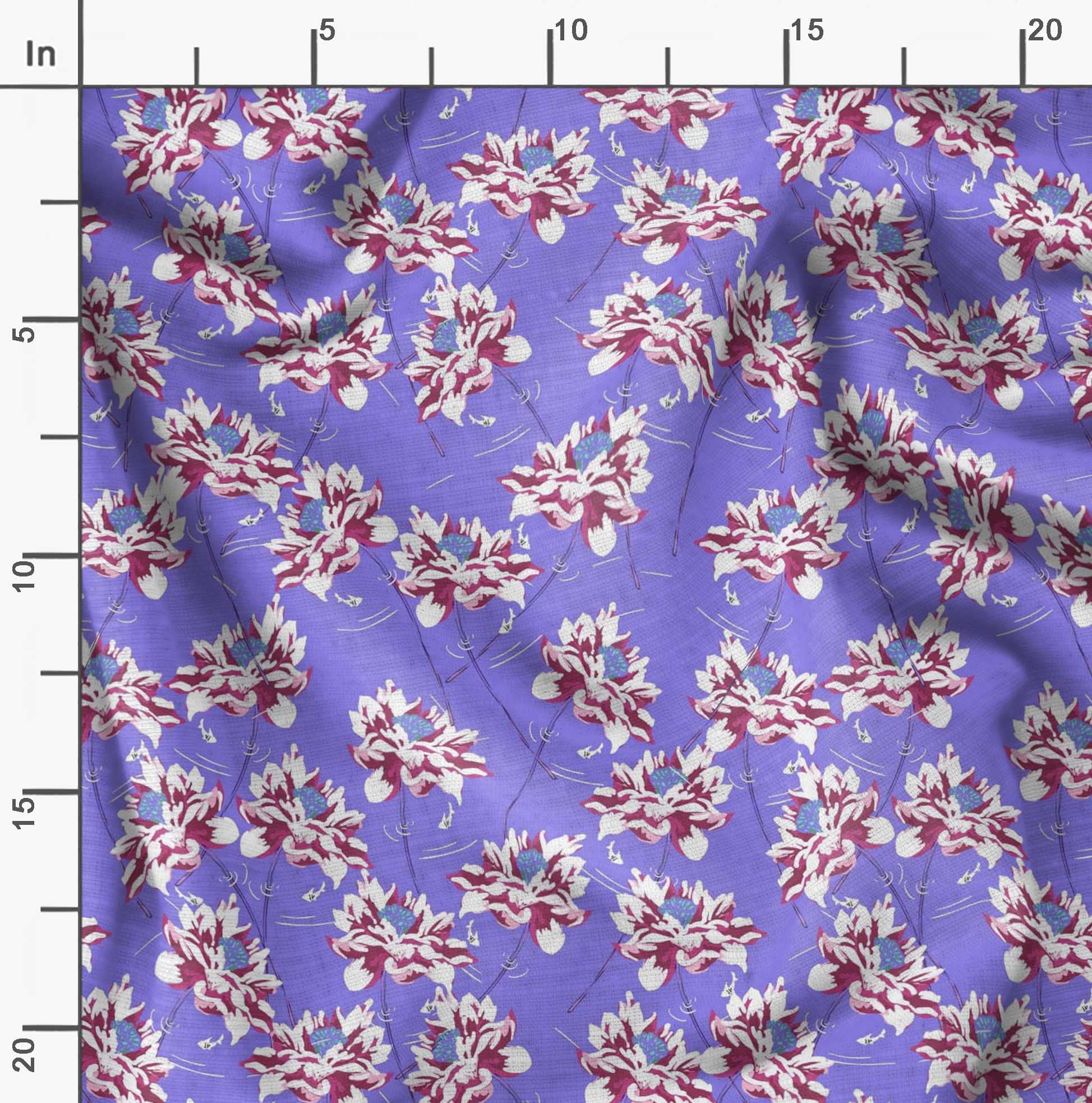 Soimoi Moss Georgette Brown Fabric by The Yard - 42 Inch Wide Floral Printed Fabric for Dresses, Curtains & DIY Crafts - Lightweight & Romantic Floral Pattern Material - Home Decor & Fashion Design