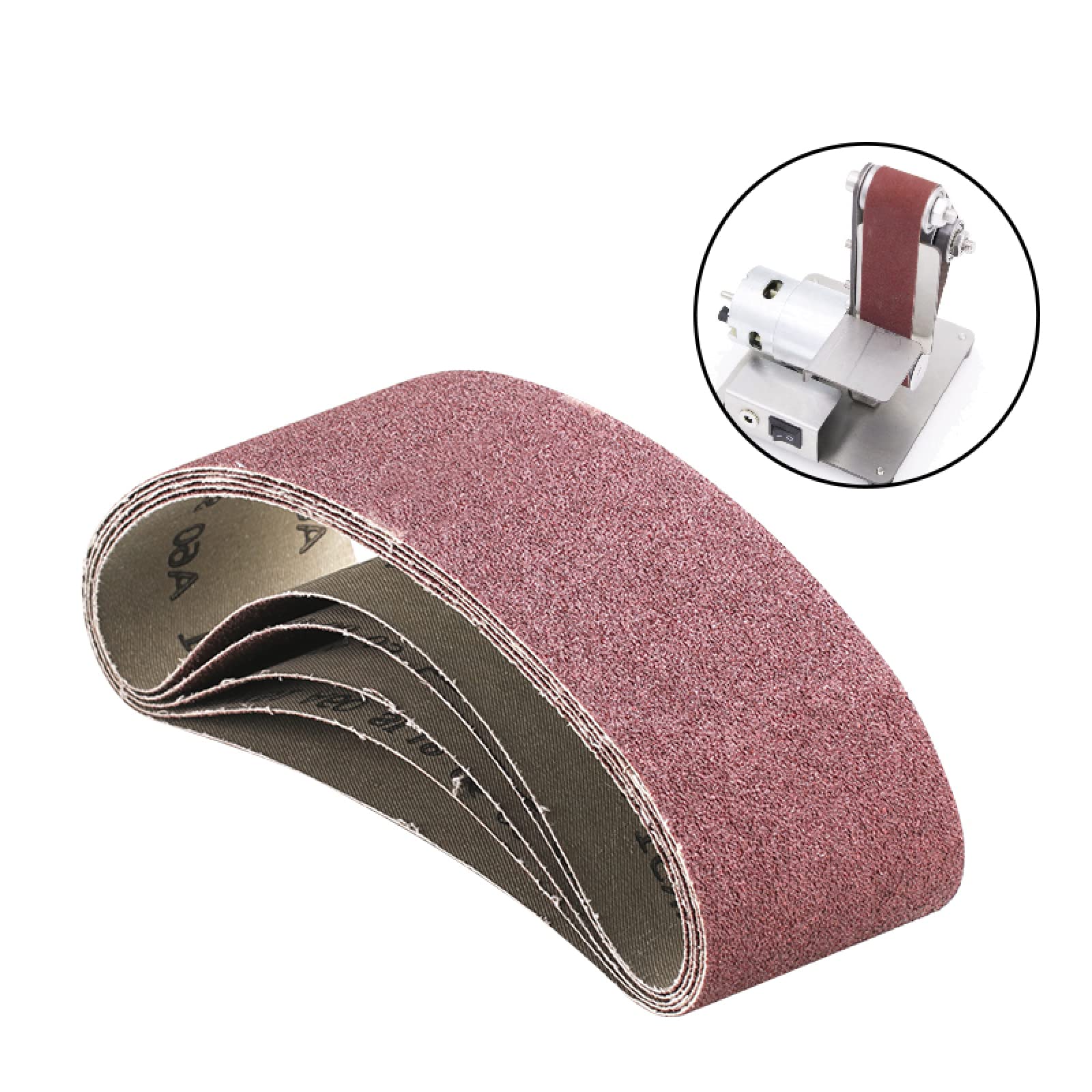 5pcs 100x610mm Sanding Belts 40-120 Grits - Abrasive Sandpaper Bands for Wood & Soft Metal Polishing - Power Sander Tool Accessories - Perfect for DIY Projects & Professional Woodworking
