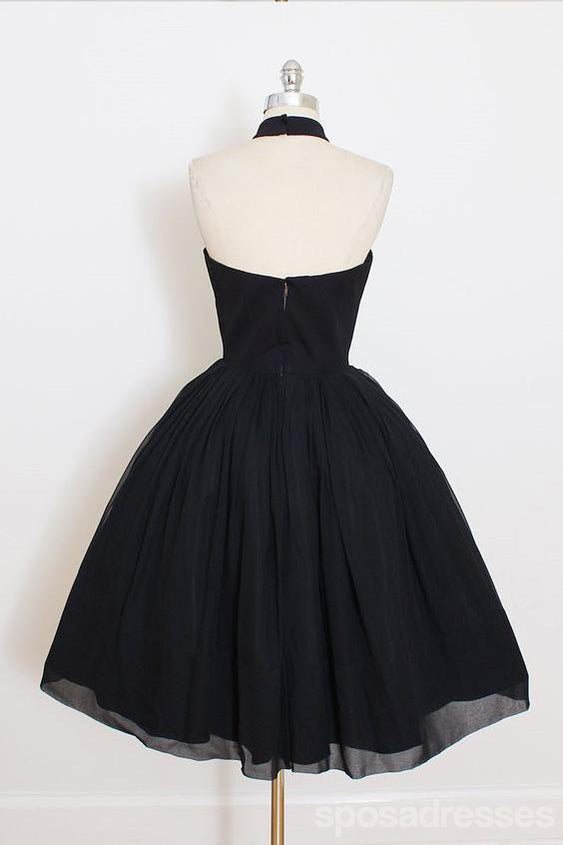 Elegant Black Halter Neck Short Homecoming Dress - CM547 | Flattering Fit for Prom, Party & Special Occasions