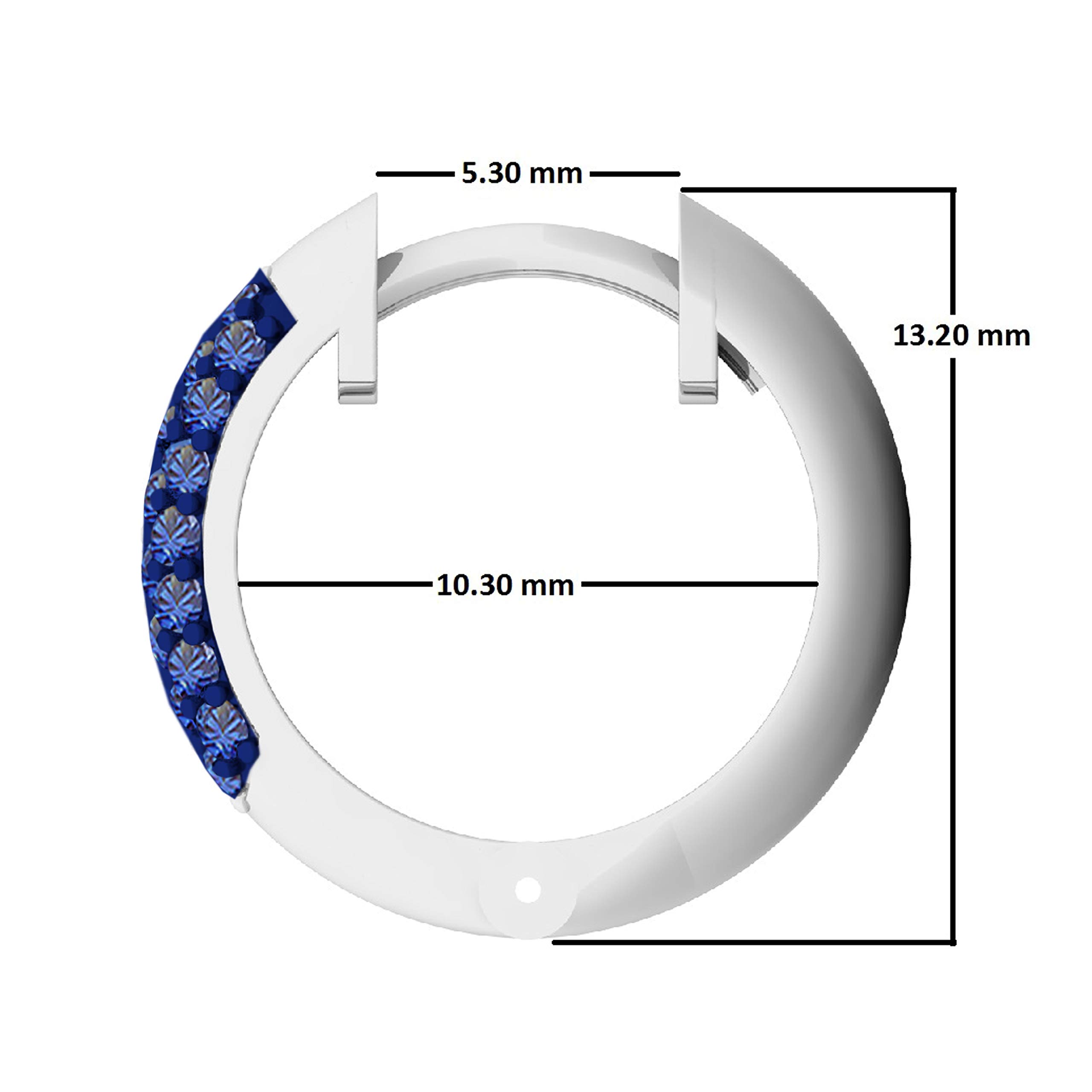 Dazzlingrock Collection 14K Solid White Gold Round Gemstone Women's Huggie Hoop Earrings - Perfect for Everyday Wear, Date Nights & Special Occasions
