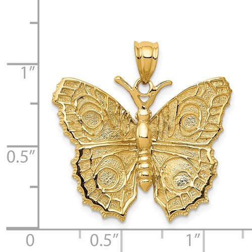 14K Yellow Gold Butterfly Charm Pendant Necklace - Roy Rose Jewelry for Women, Gift for Her, Birthday, Anniversary, Valentine's Day - Perfect for Everyday Wear & Special Occasions