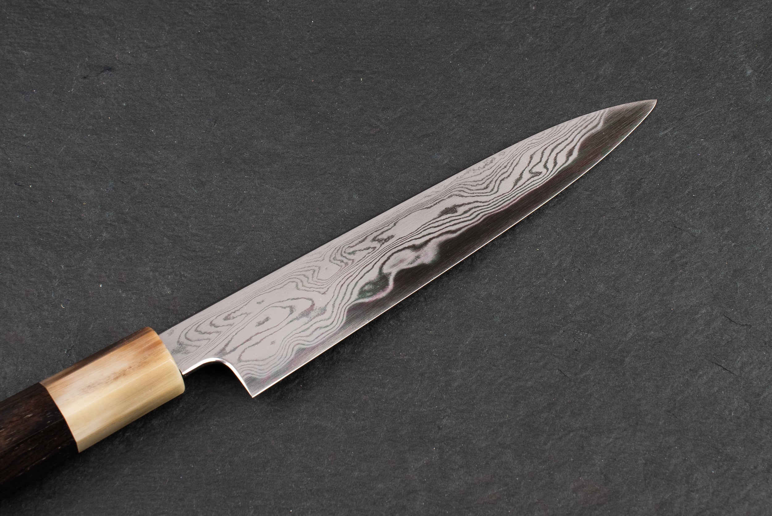 Premium Japanese Damascus Steel Petty Knife 150mm by Satoshi Nakagawa & Naohito Myojin - Professional Chef's Utility Knife for Slicing, Peeling & Precision Cutting