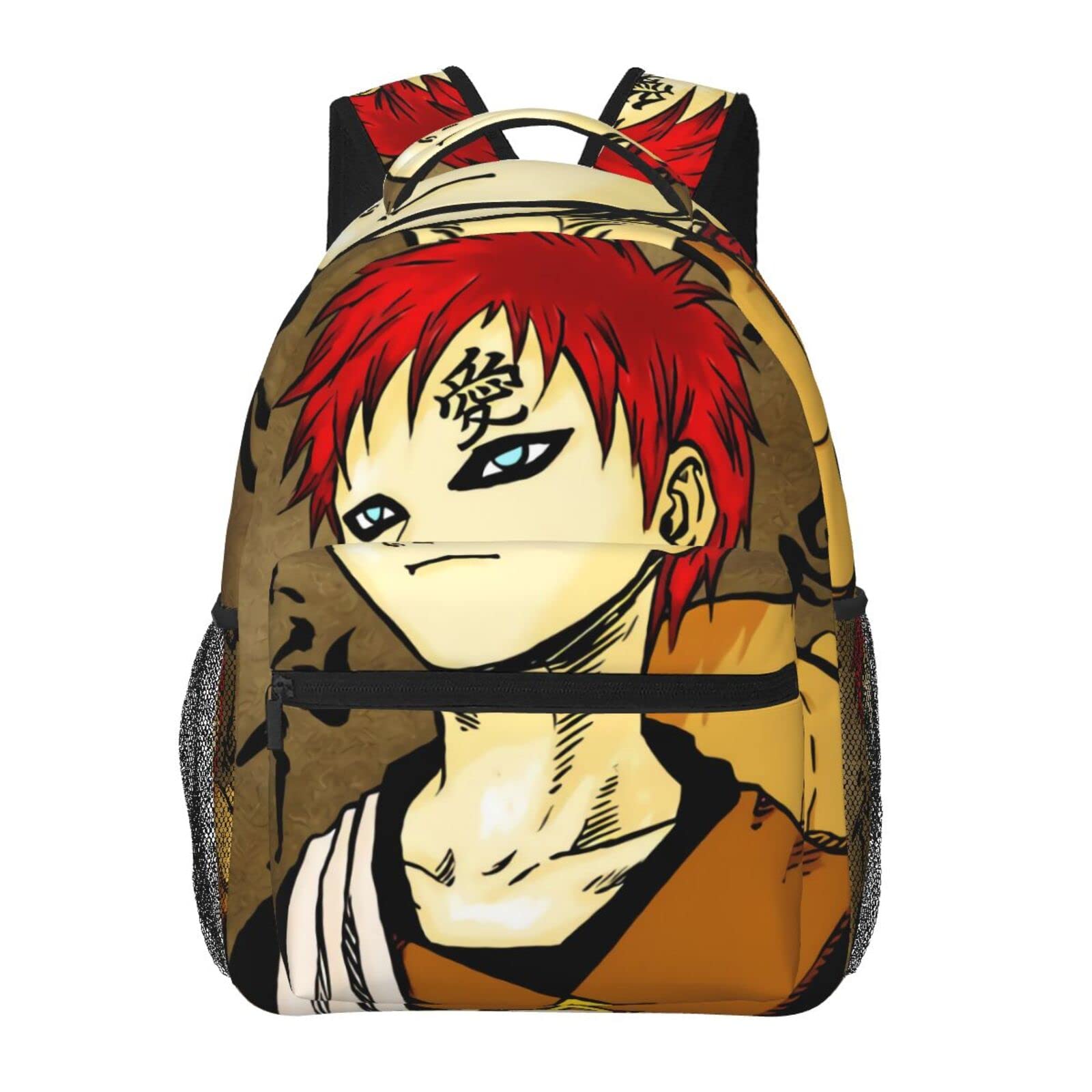 Gaara Anime Backpack 16 Inch - Stylish Casual Multi-Pocket Daypack for School, Travel & Cosplay | Lightweight & Durable Naruto Inspired Bag