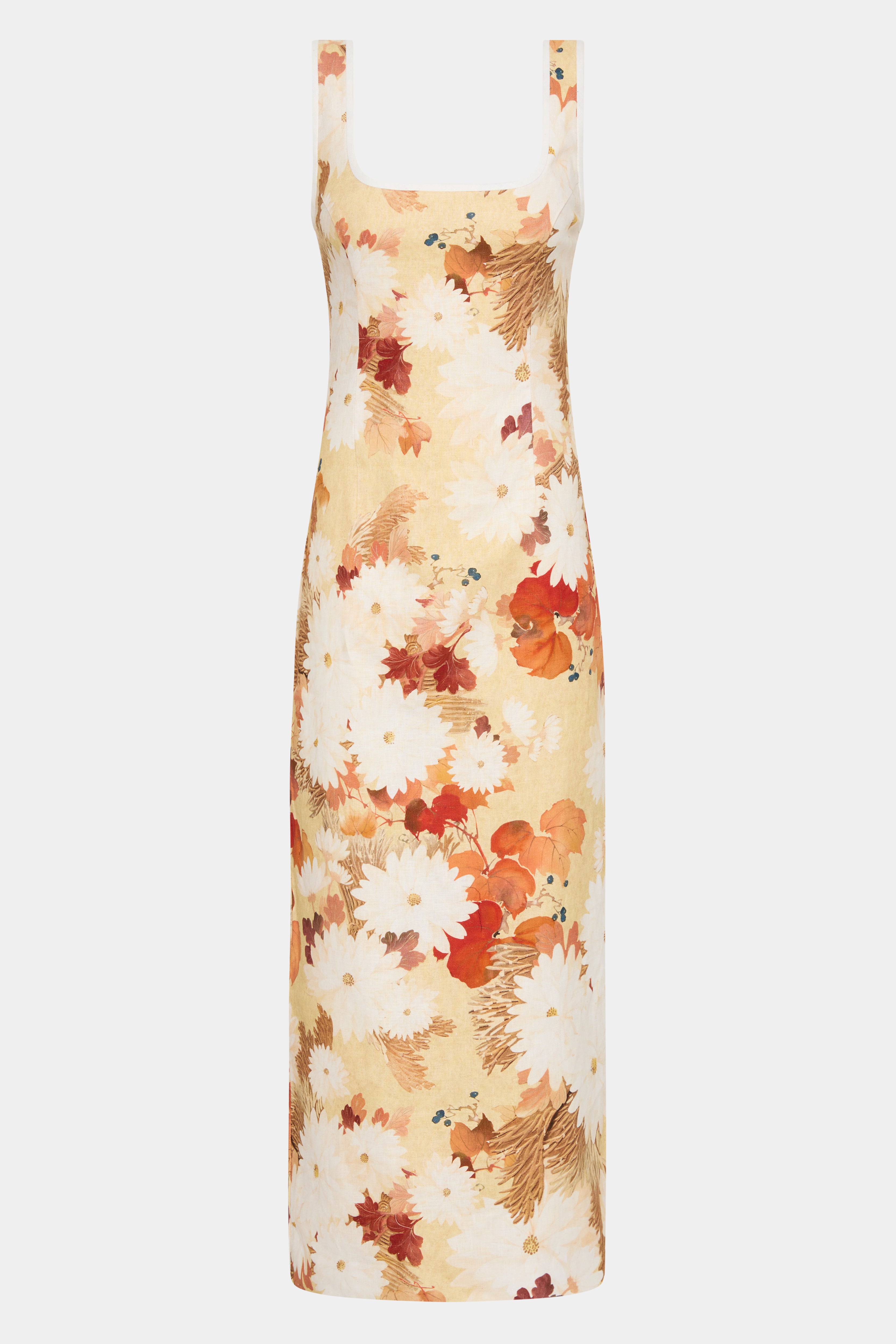 Jessamine Floral Print Midi Dress for Women - Elegant Summer Casual & Party Wear - Perfect for Beach, Wedding, and Date Night