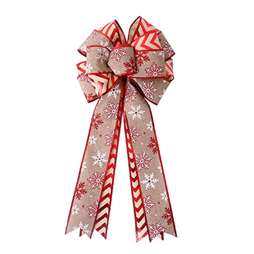 OHEPFD Christmas Tree Topper Bows with Long Streamers - Elegant Bowknot Ornaments for Xmas Tree Decorations - Perfect for Holiday Home Decor, Christmas Parties & Festive Gift Wrapping