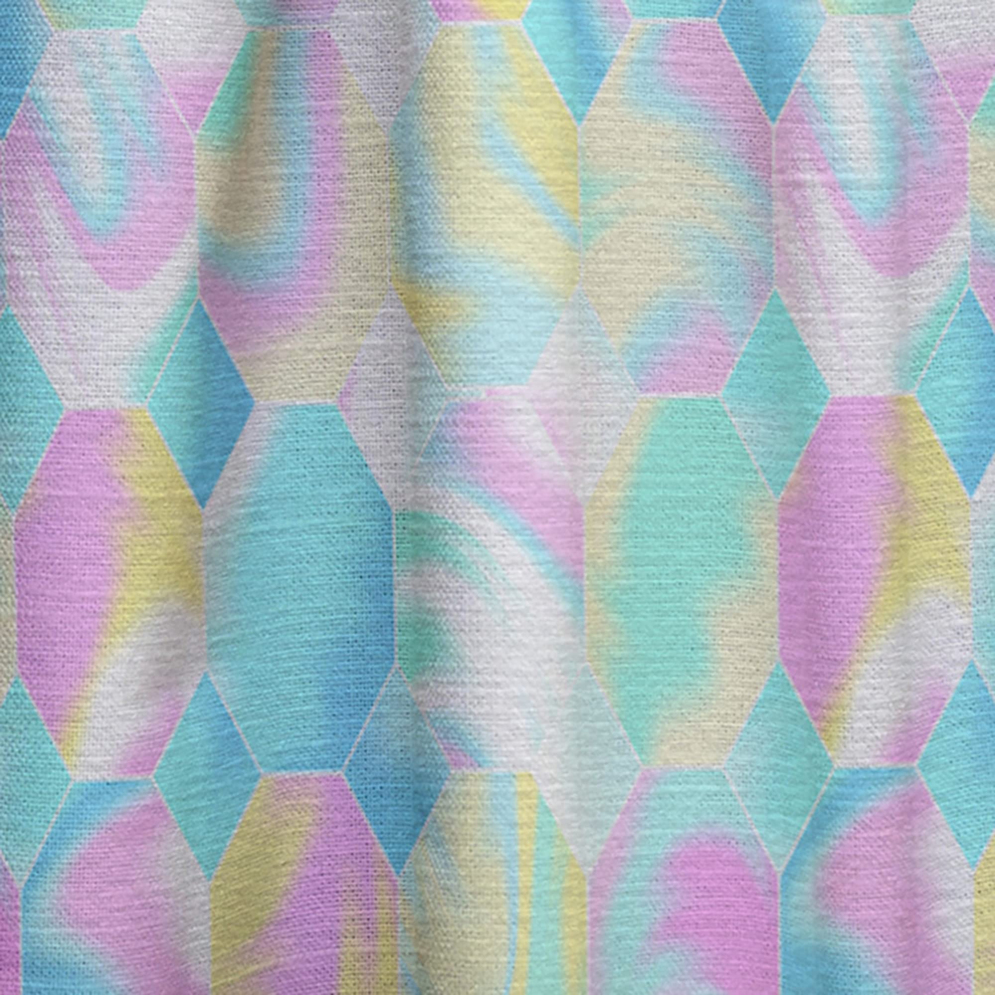 Holographic Pattern Thermal Insulated Curtains for Bedroom & Living Room - Single Panel 52x108 - Elegant Window Drapes for Home Decor & Light Control