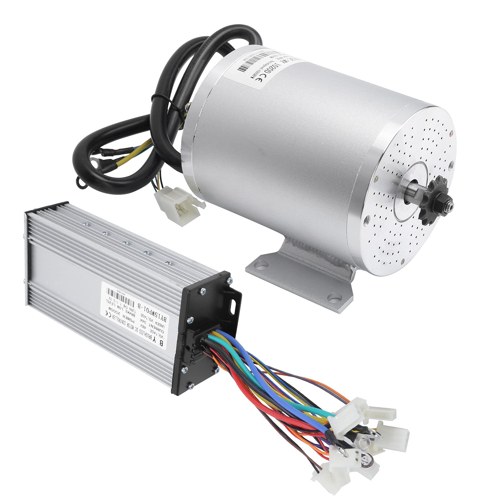48V 2000W Brushless Motor Controller with Throttle Grip - Low Noise, High Performance E-Bike Scooter Tricycle Speed Controller - Perfect for Commuting, Off-Road & Cargo Transport