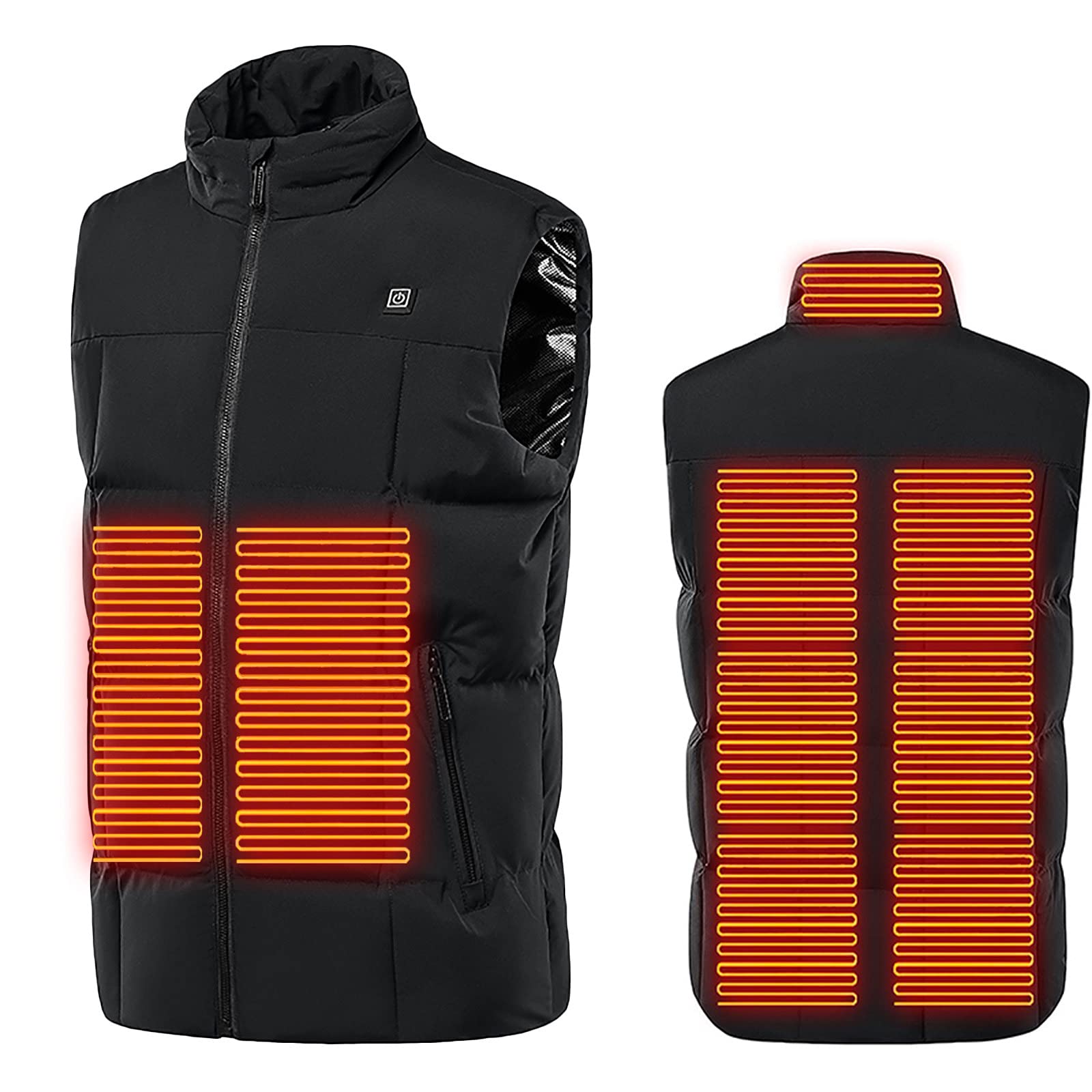 Men & Women's 9-Zone Heated Vest with Thermostatic Control - Dual-Control Electric Heating Jacket for Outdoor Activities (Batteries Not Included) - Perfect for Winter Sports, Camping & Cold Weather Commuting