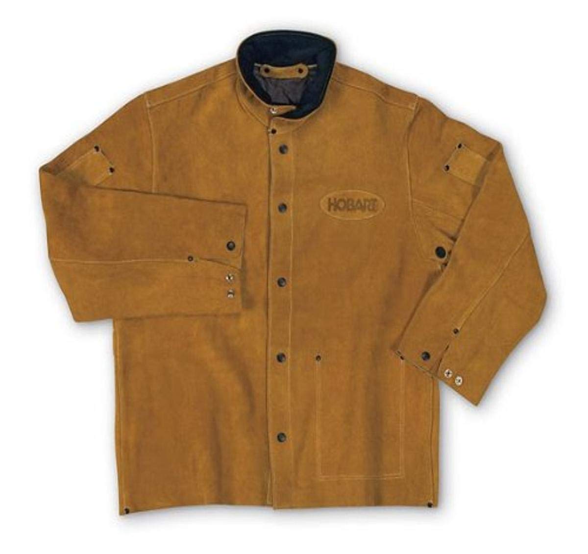 Hobart Unisex Heavy Duty Protective Work Jacket, Brown, Large – Ideal for Construction, Welding & Outdoor Labor