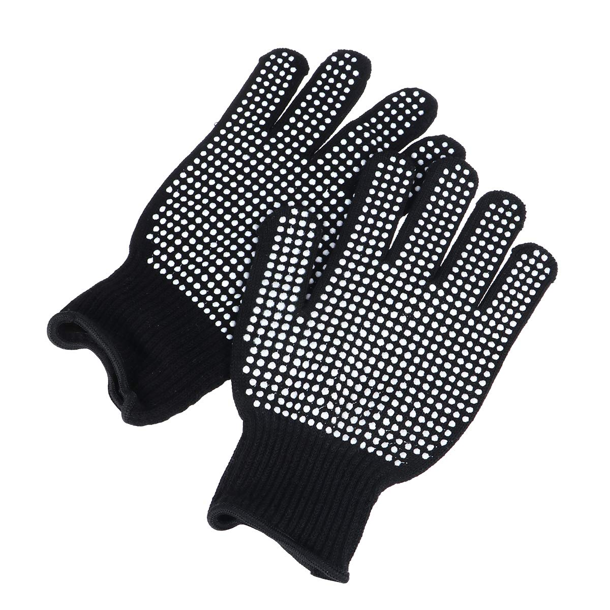 Beaupretty Heat-Resistant Oven Gloves for Cooking & Hair Styling - Thermal Protection for Baking, Grilling & Curling Iron Use - Black