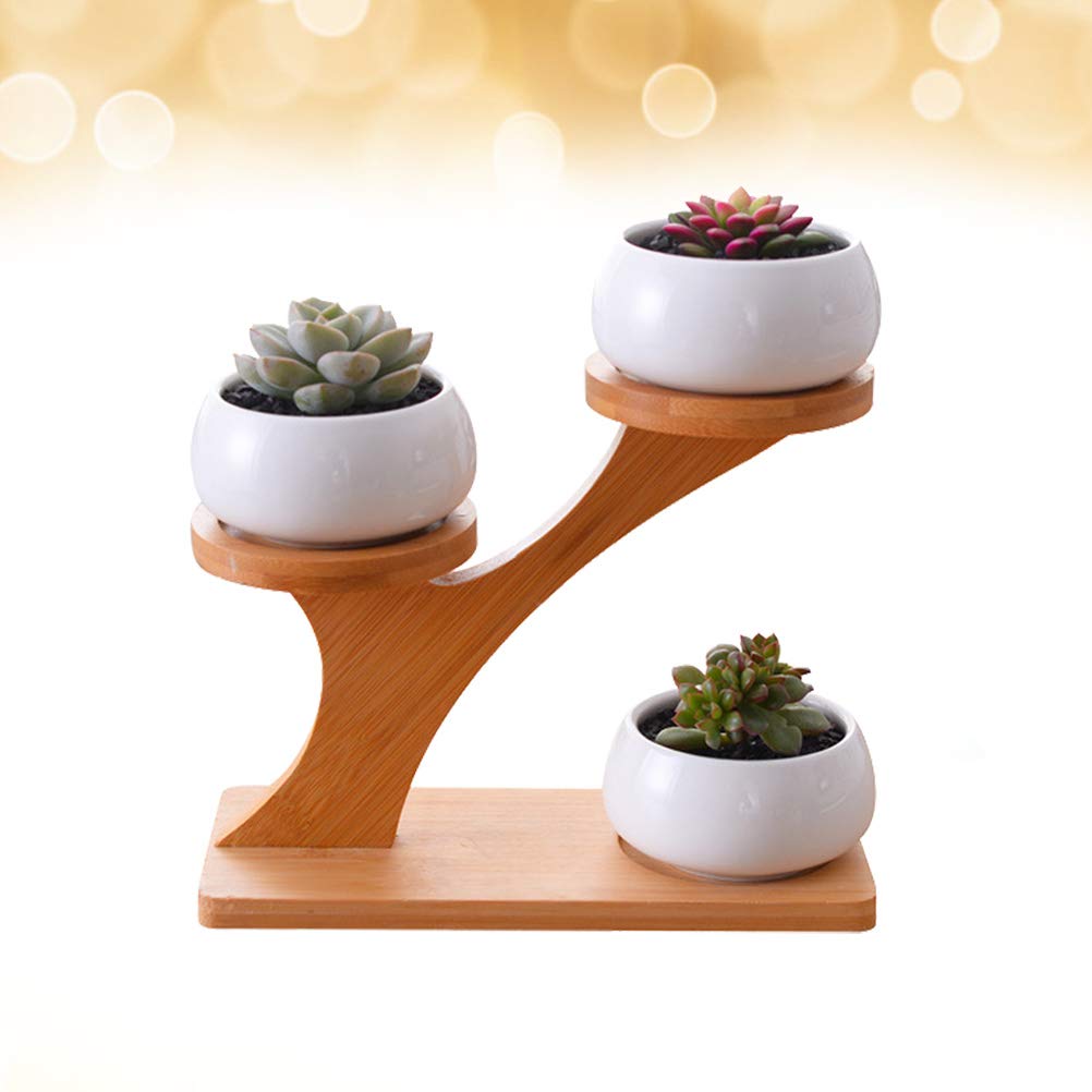 Hemoton Modern Minimalist White Ceramic Flower Pot Set - Elegant Home & Office Plant Decor for Indoor Plants, Succulents, and Small Flowers