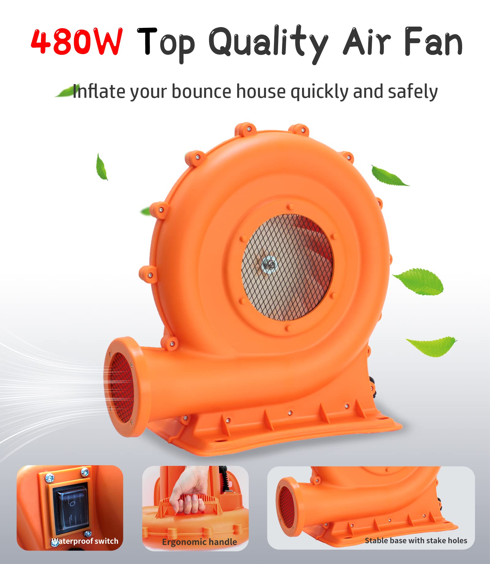 Baralir Inflatable Bounce House with Water Slide - Kids Outdoor Water Play Center with 4 Sprinklers & 2 Splash Pools, Fits 5 Children | Perfect for Backyard Parties, Summer Fun, Birthday Celebrations & Family Outdoor Activities