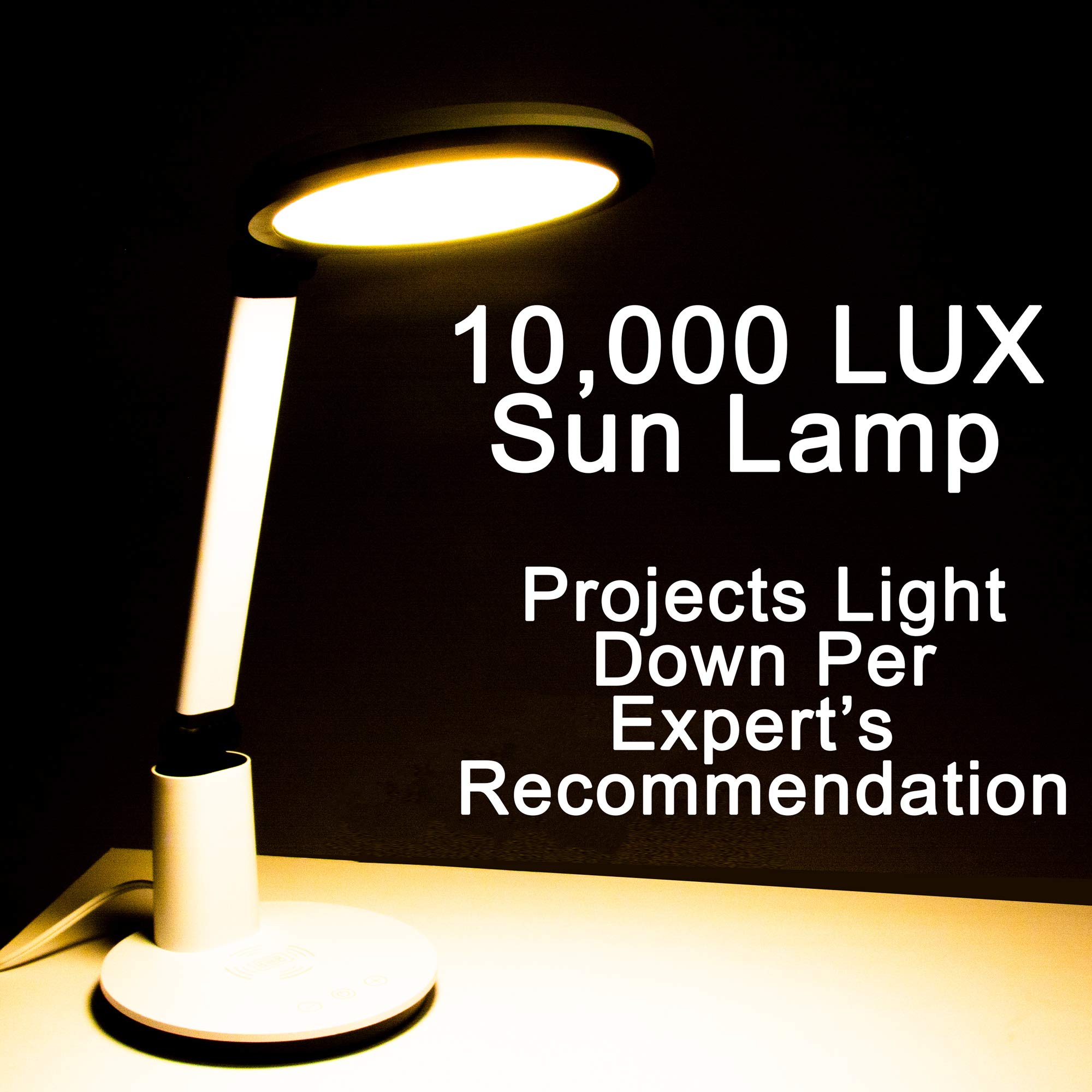 Halo Light Therapy Lamp 10,000 LUX UV-Free Sun Lamp - Natural Mood Booster for Seasonal Affective Disorder (SAD), Energy Enhancement & Vitamin D Support - Perfect for Home, Office & Winter Blues Relief
